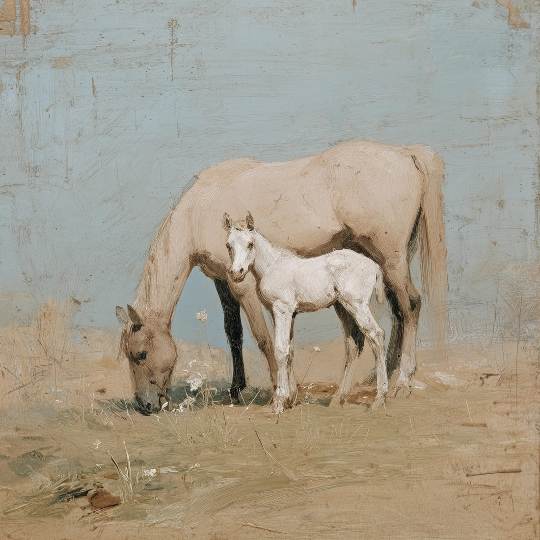 Mare and Foal Art for Nurseries and Children's Rooms