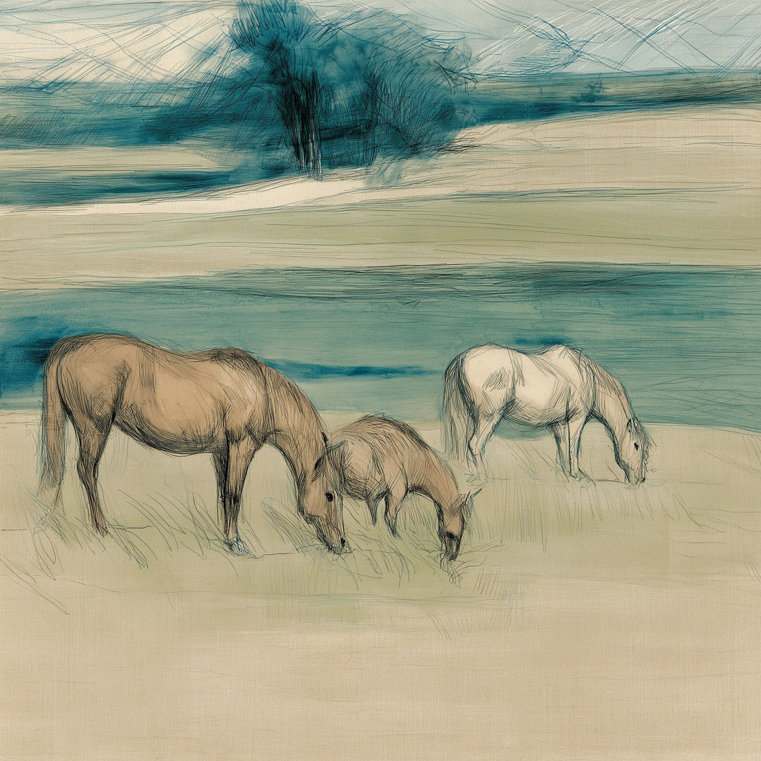 Parchment and Petrol Blue: The Equine Sketches of Clara Pemberton