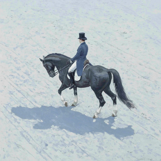 Serene Horizons in Textured Blue: The Equestrian World of Oscar Pendleton