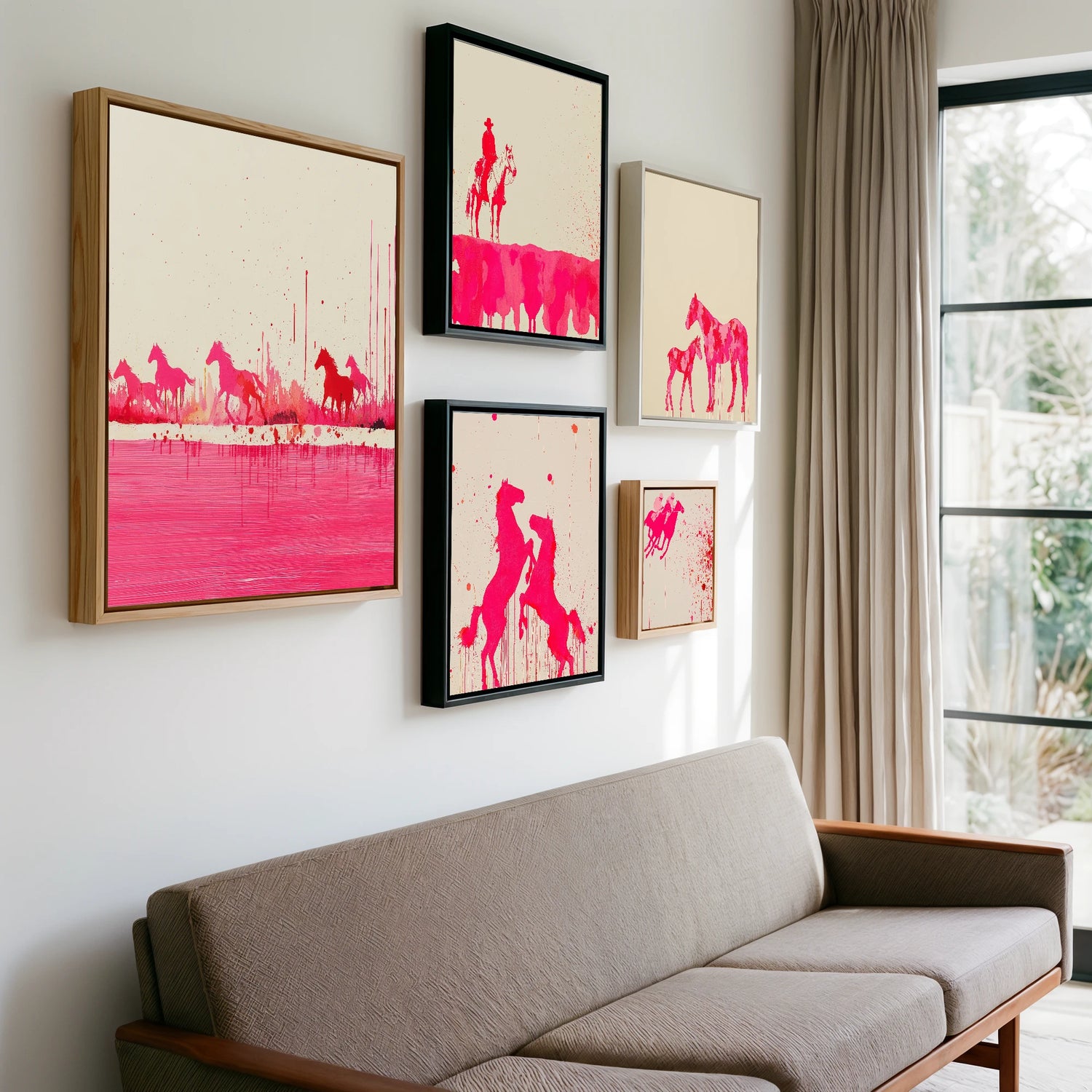 Gallery wall of art by Camilla Royston