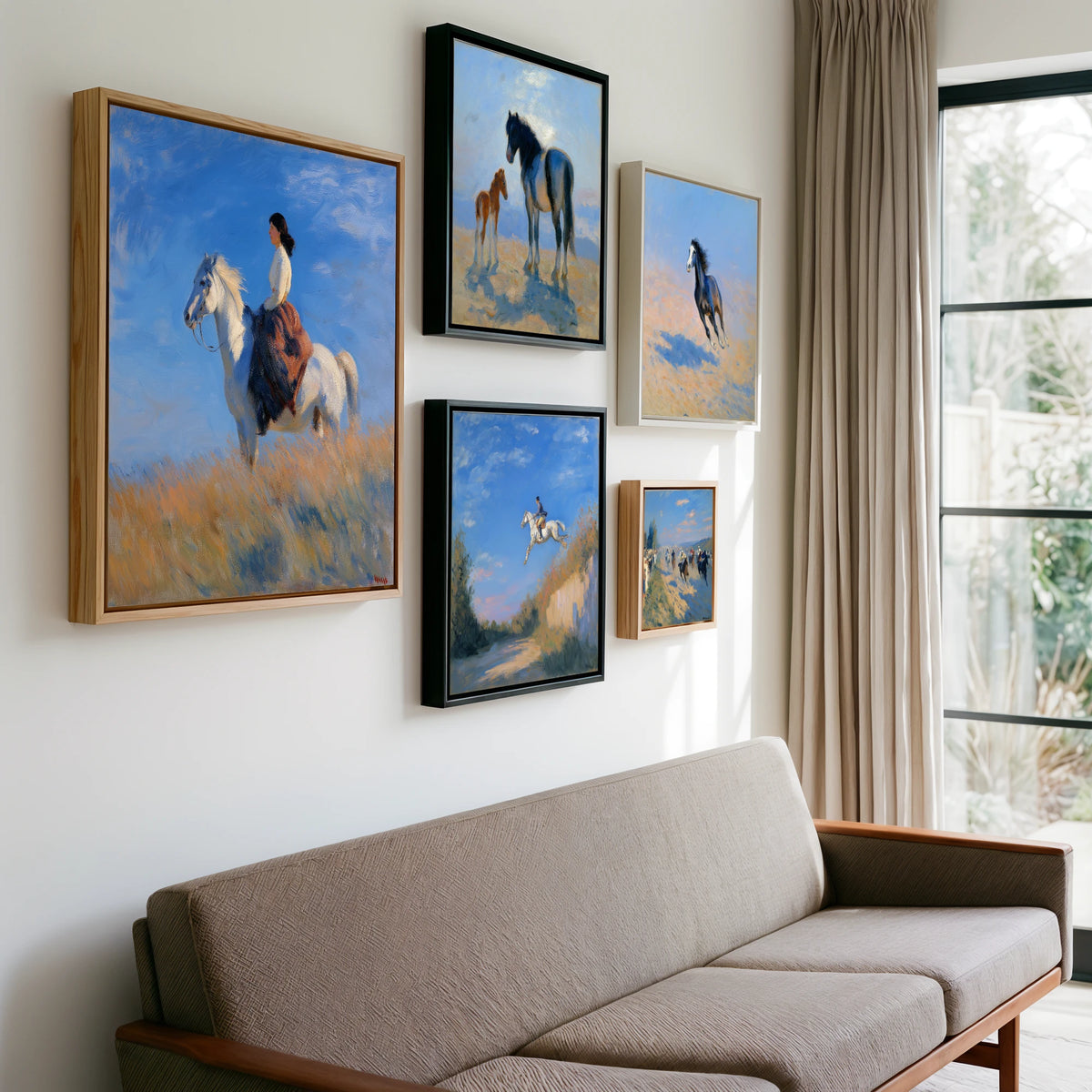 Gallery wall of art by Gabriel Hayes