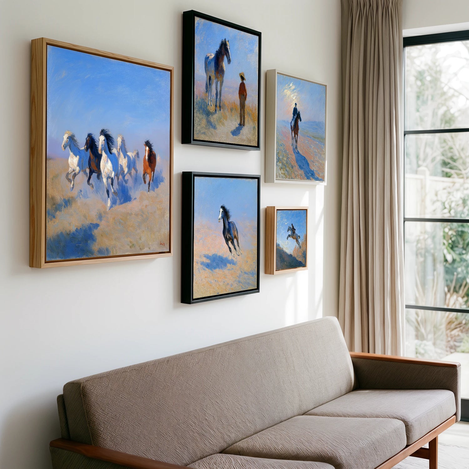 Gallery wall of art by Gabriel Hayes