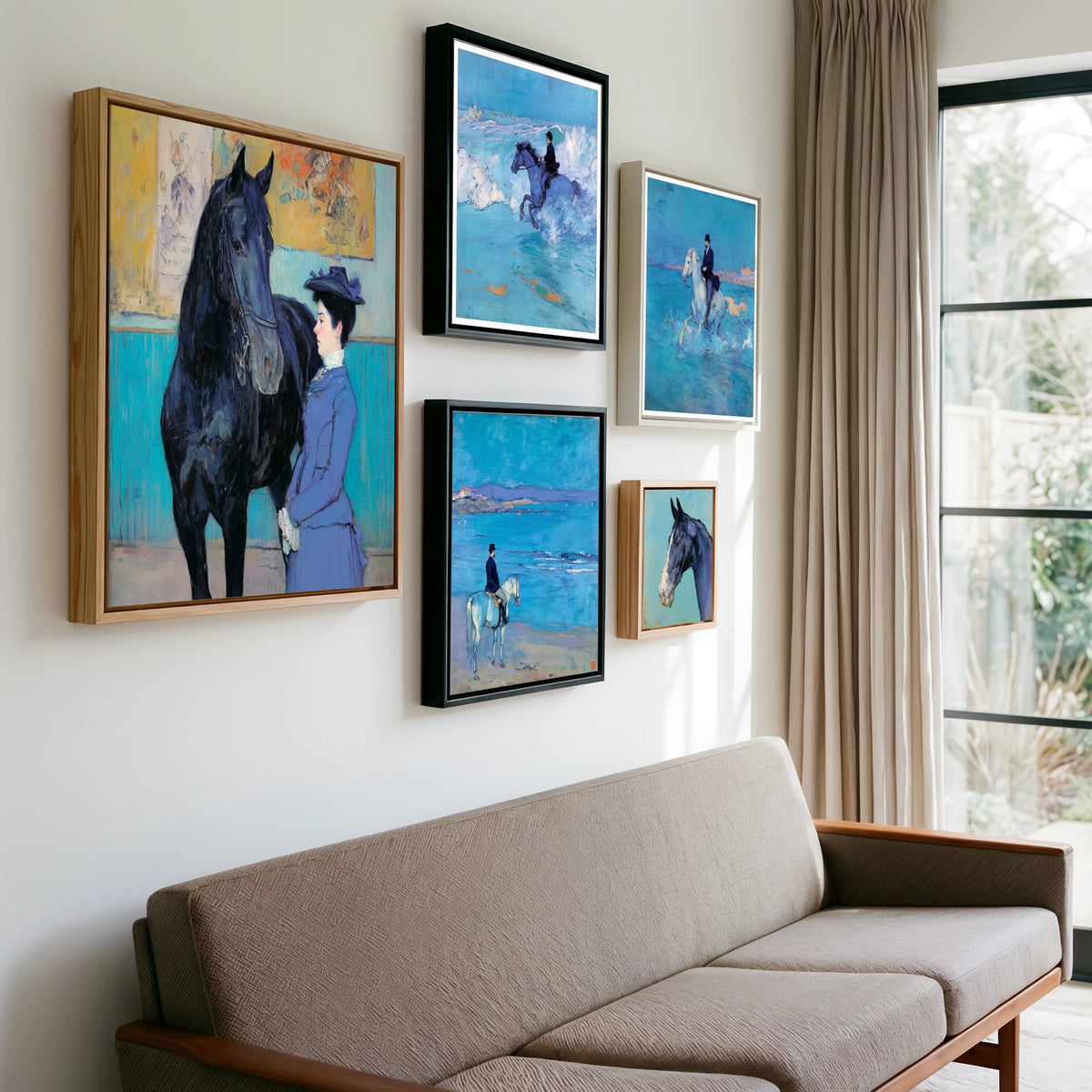Gallery wall of art by Clement Hughes