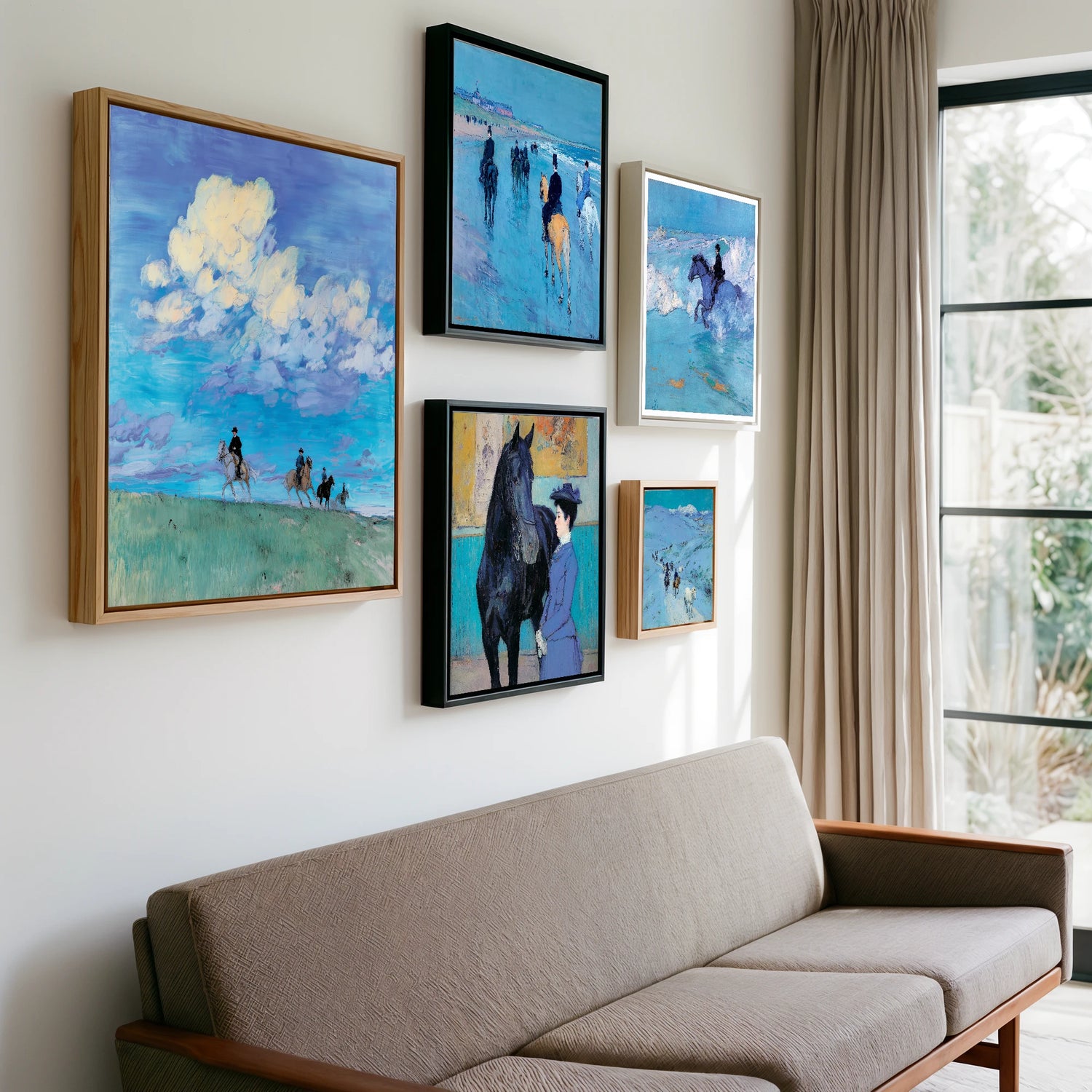 Gallery wall of art by Clement Hughes