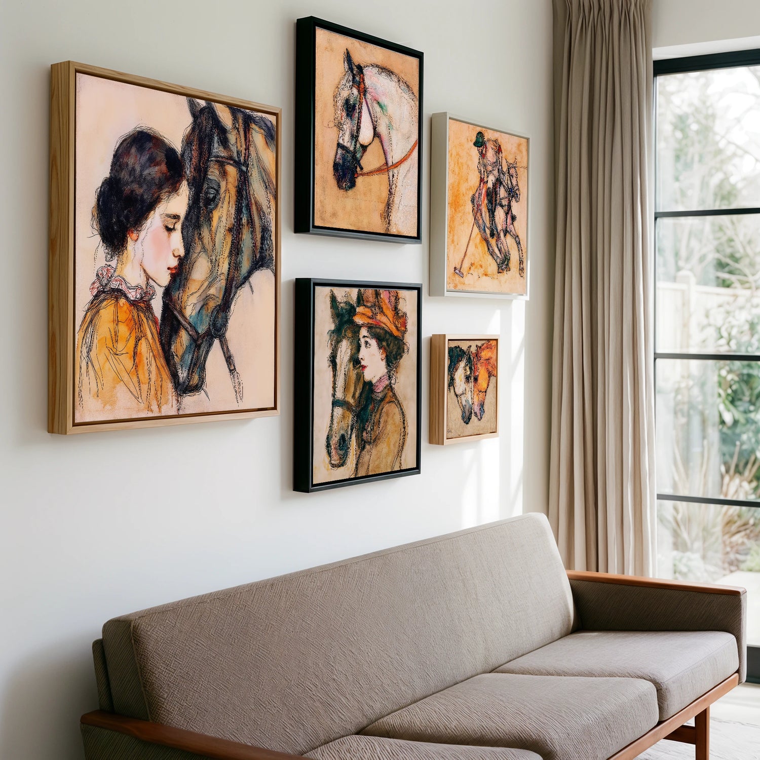 Gallery wall of art by Clementine Villiers