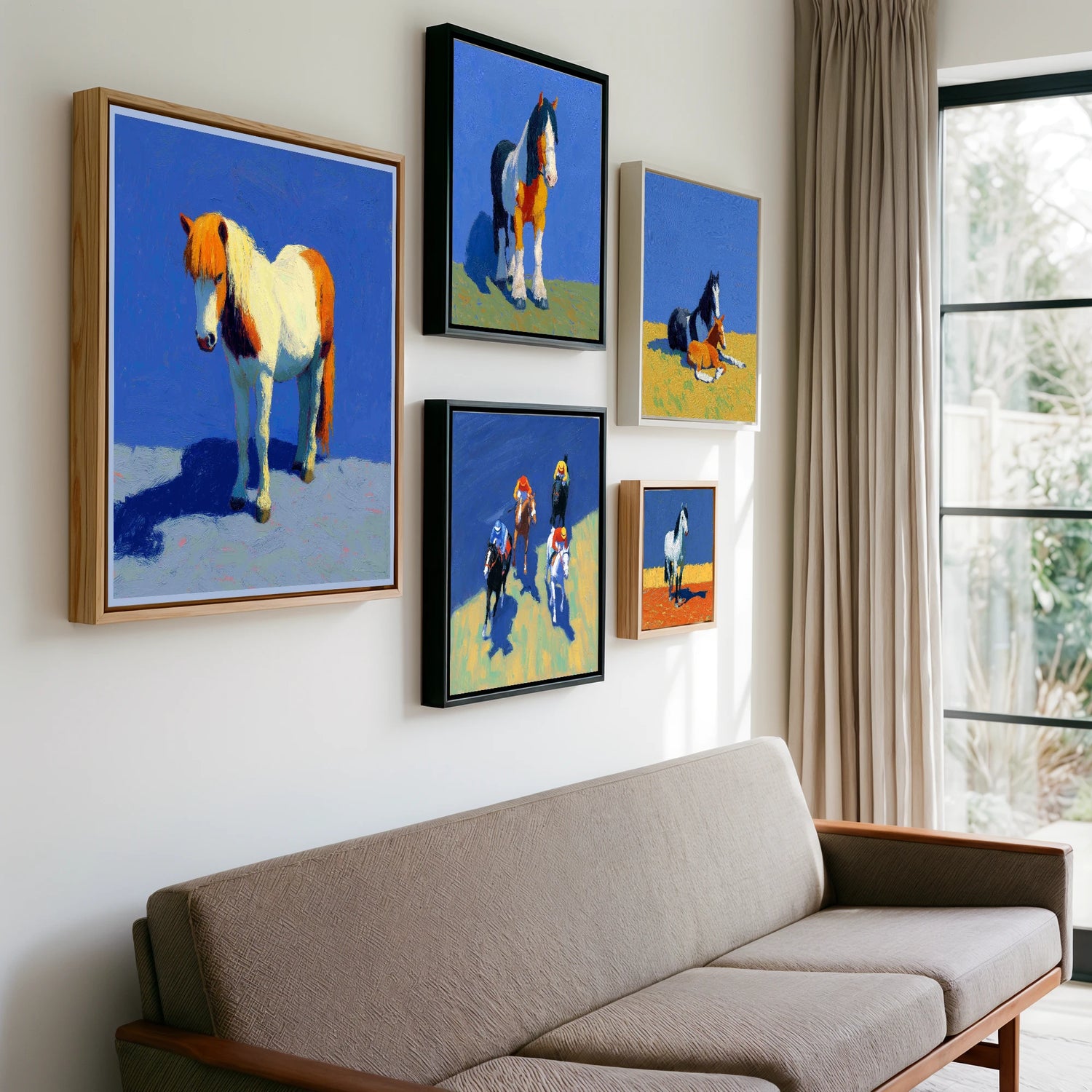 Gallery wall of art by Hugo Beckett