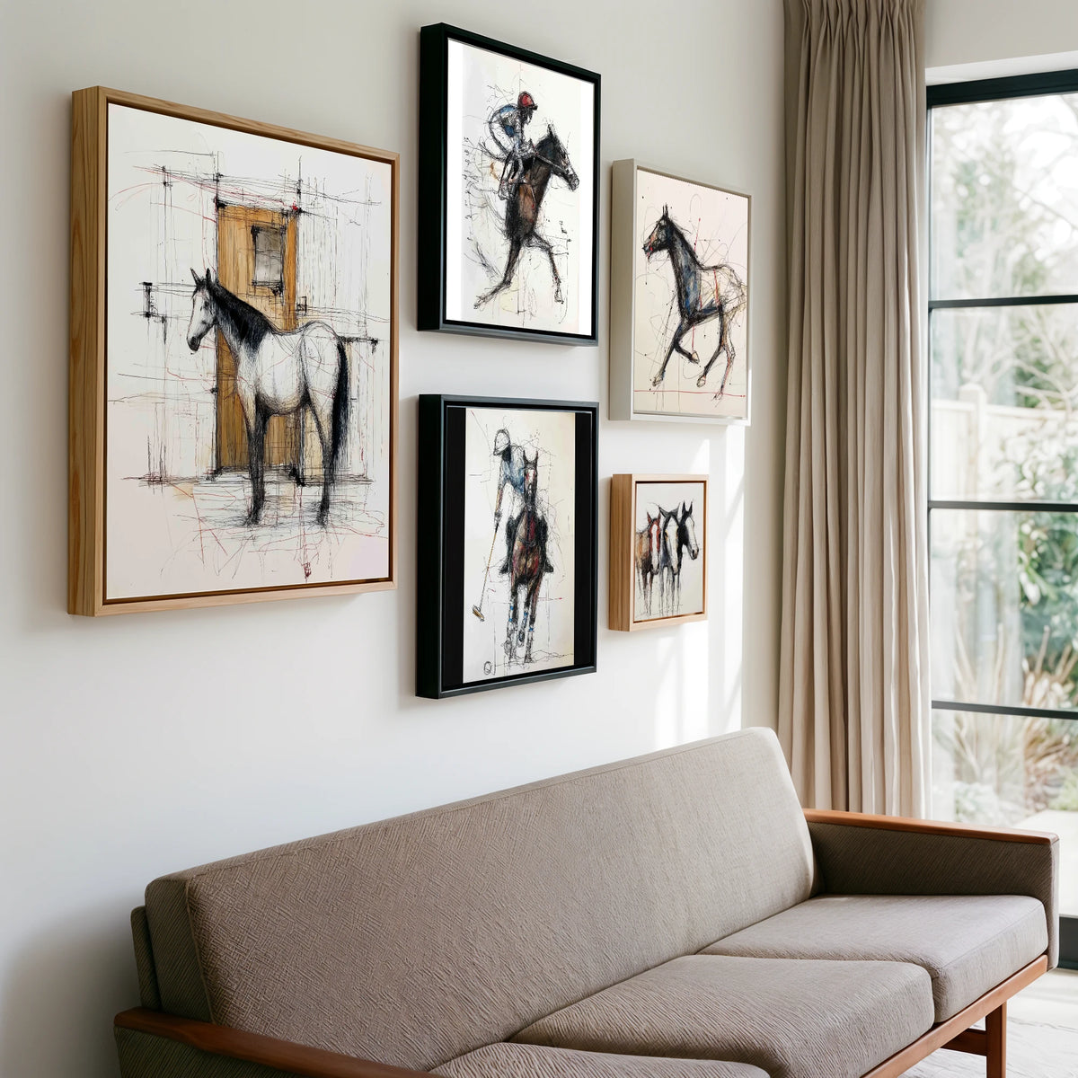 Gallery wall of art by Giles Bancroft