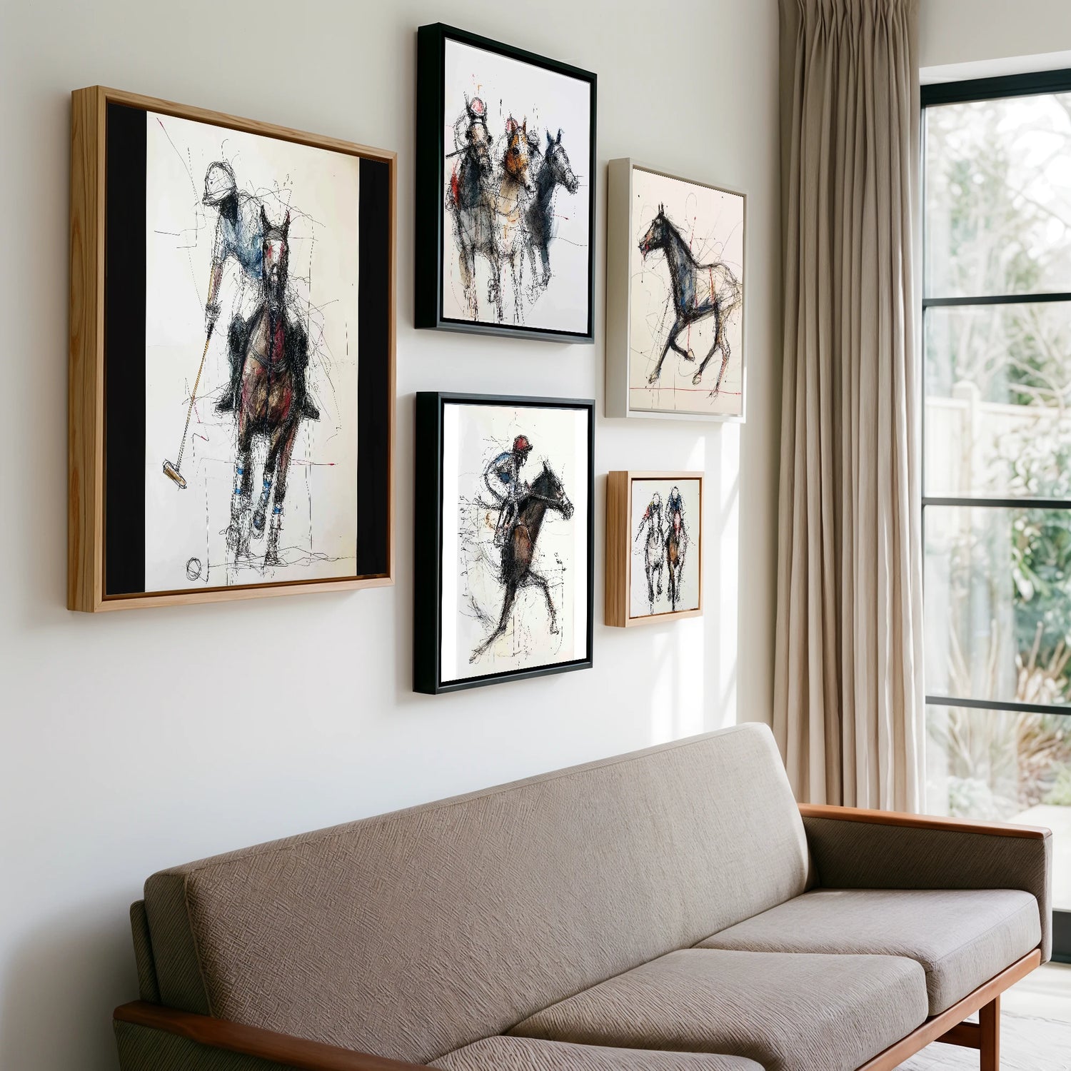 Gallery wall of art by Giles Bancroft