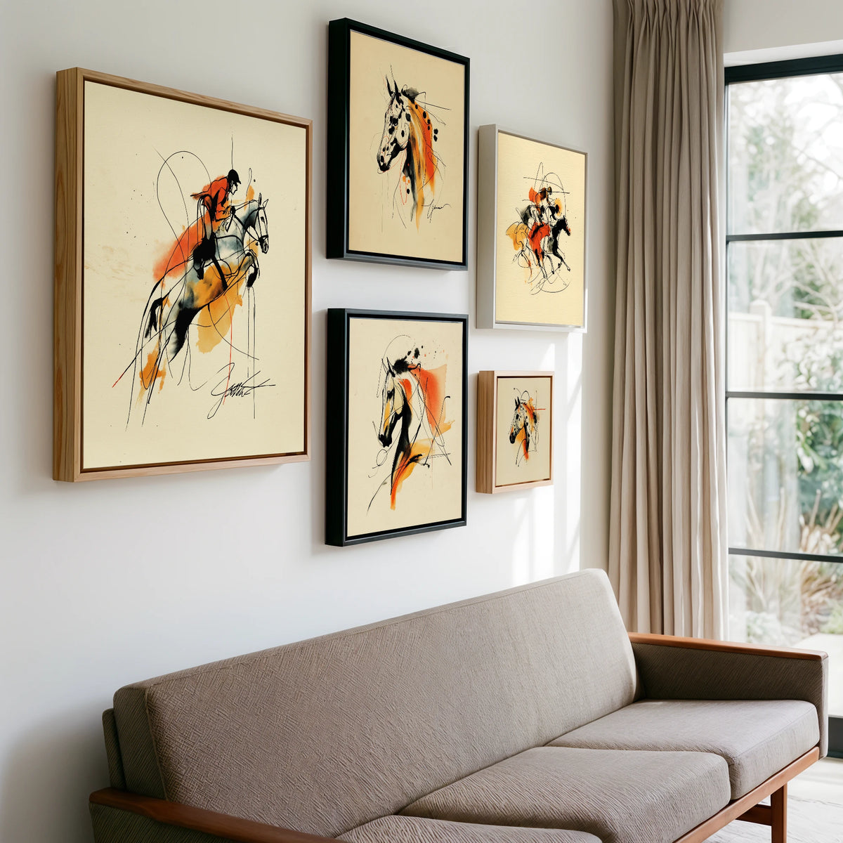 Gallery wall of art by Edwin Carlisle