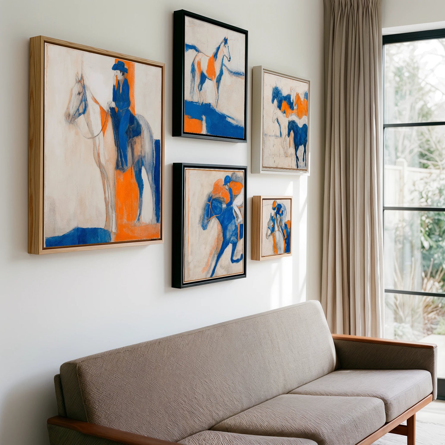 Gallery wall of art by Tristan Noble