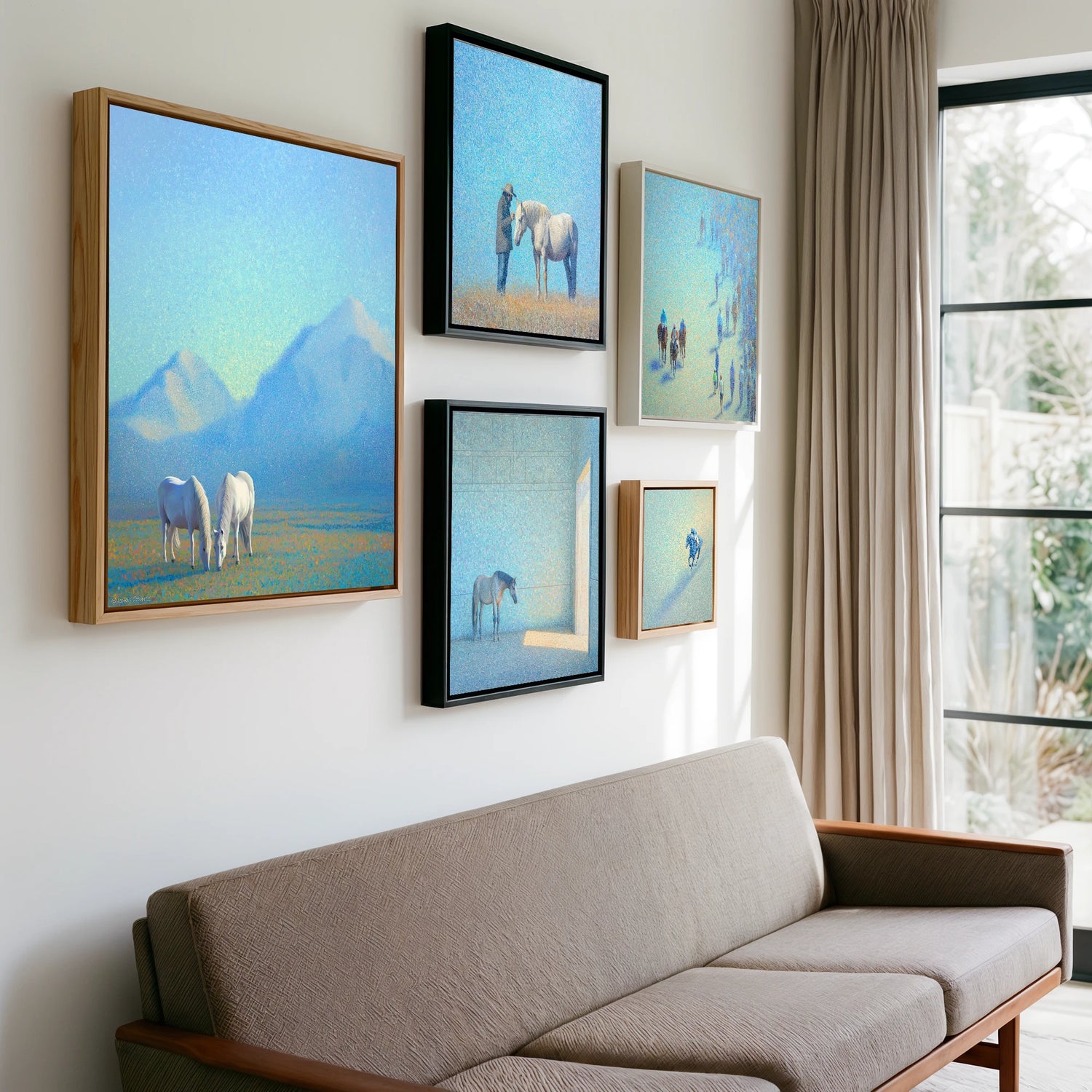 Gallery wall of art by Sienna Radcliffe