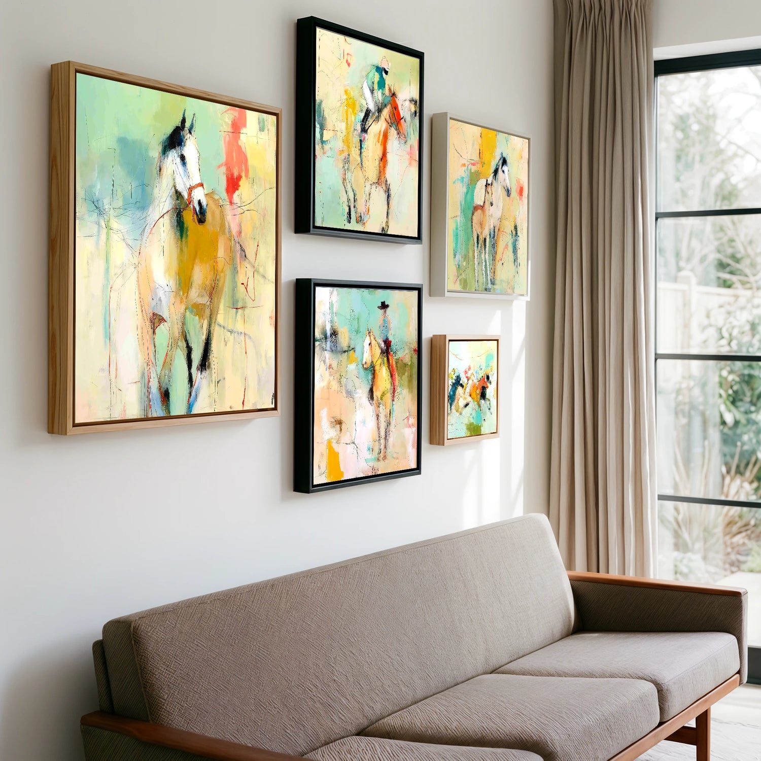 Gallery wall of art by Antonia Blythe