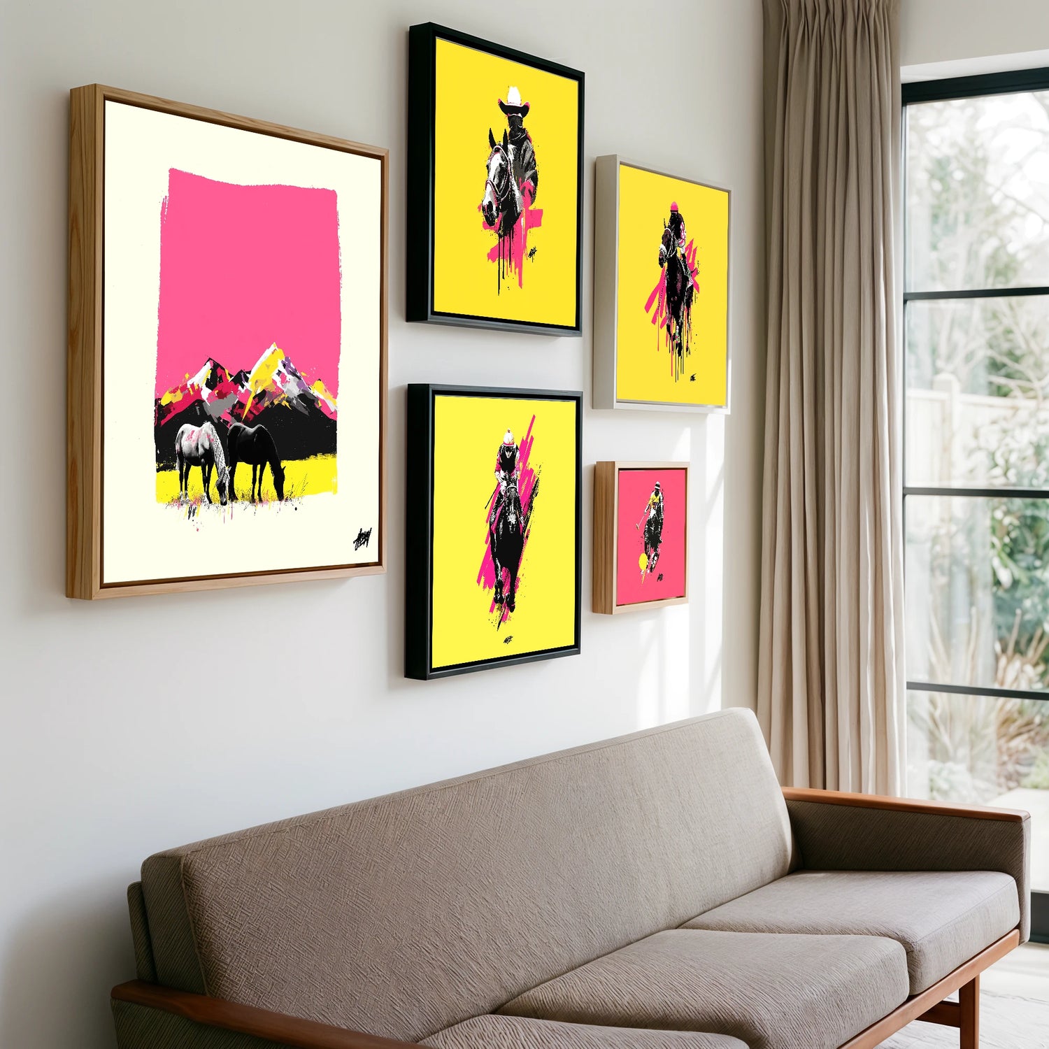 Gallery wall of art by Maximilian Somerset