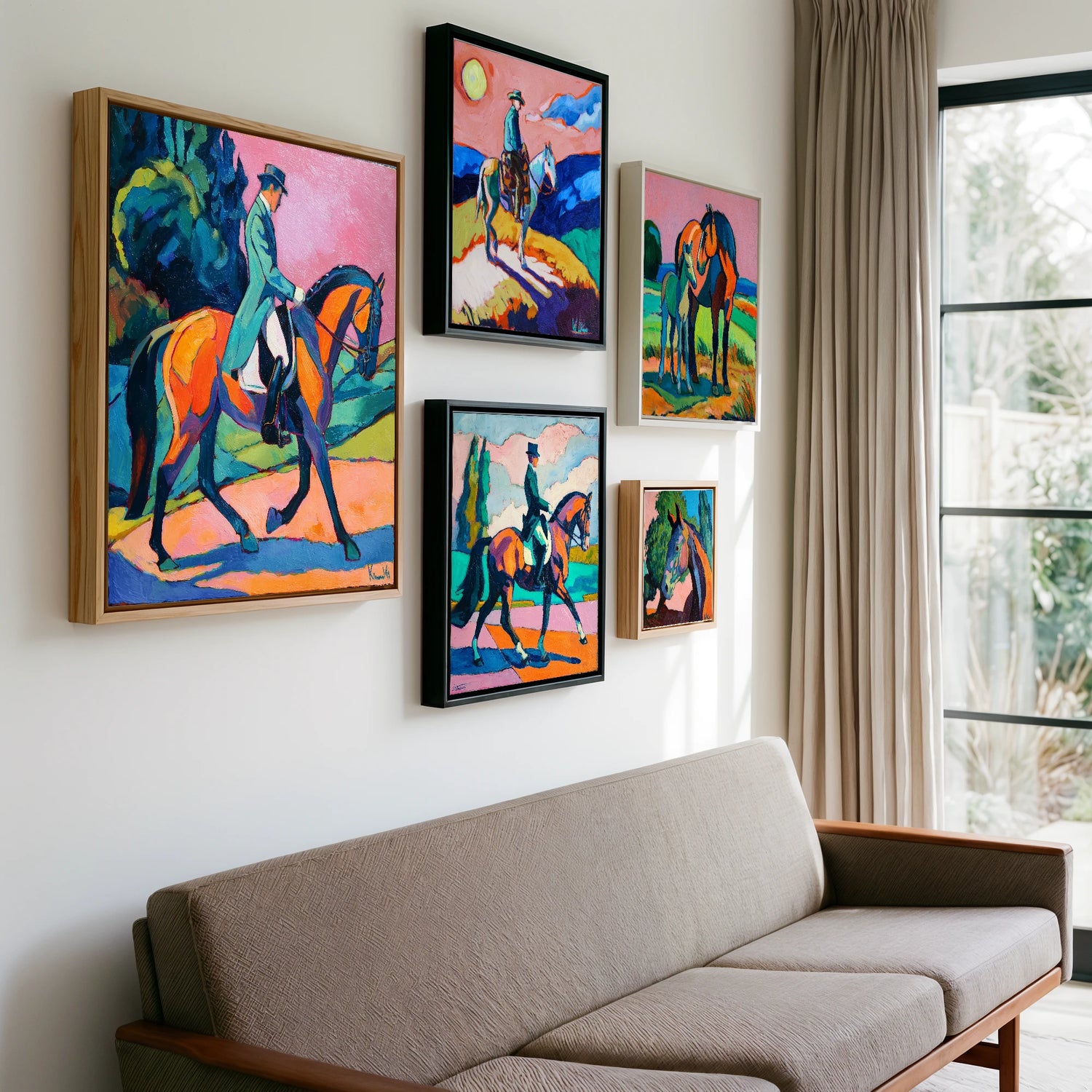Gallery wall of art by Gideon Wright