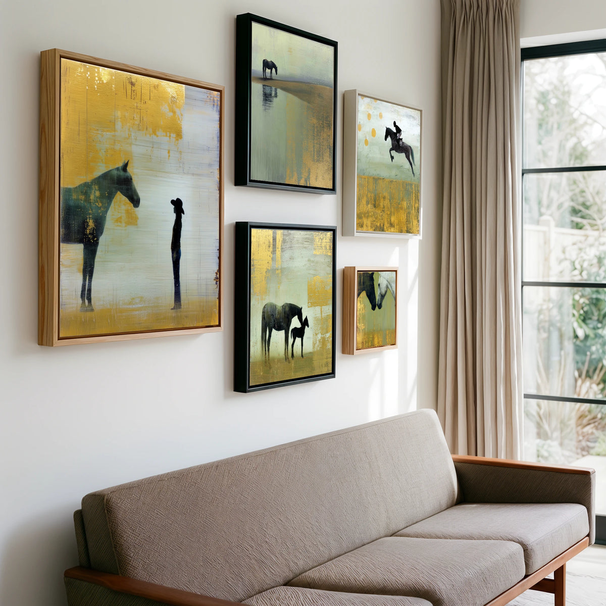 Gallery wall of art by Graham Whitaker