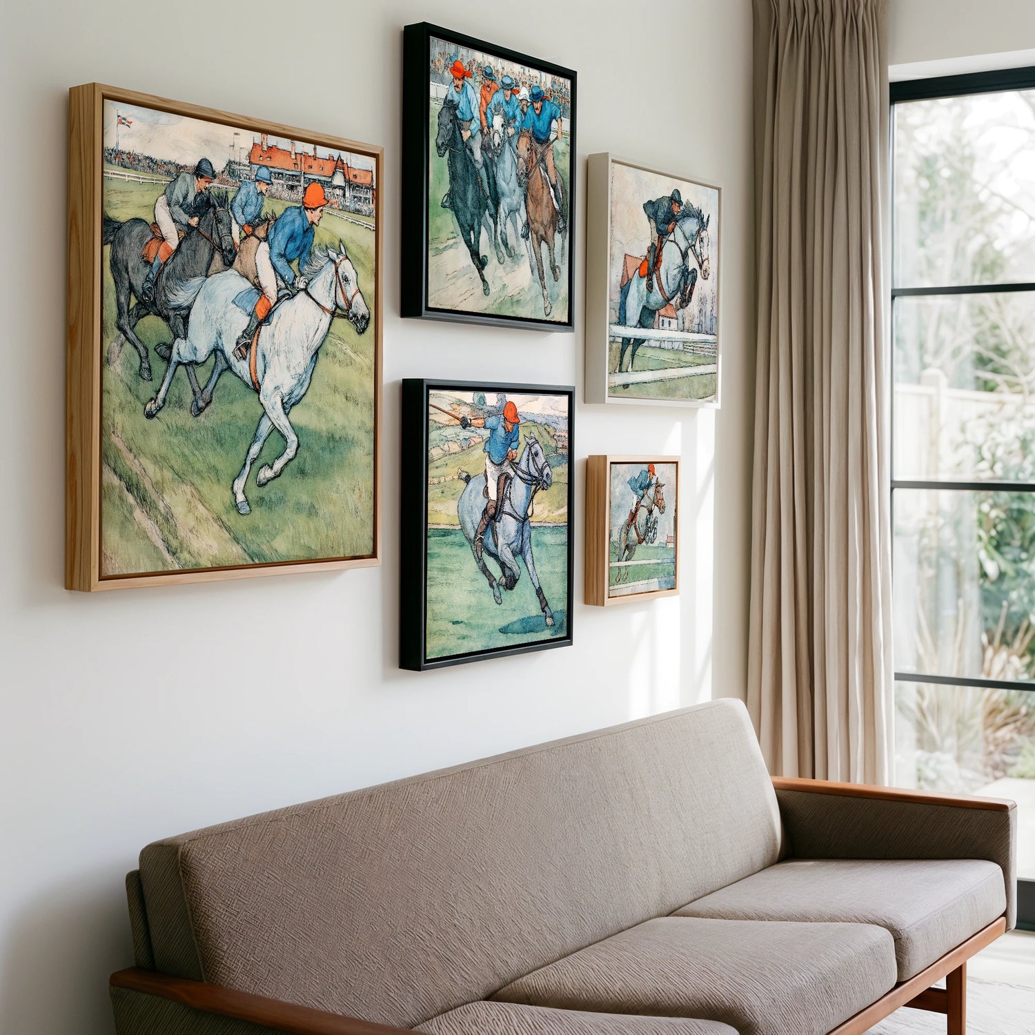 Gallery wall of art by Geoffrey Talbot