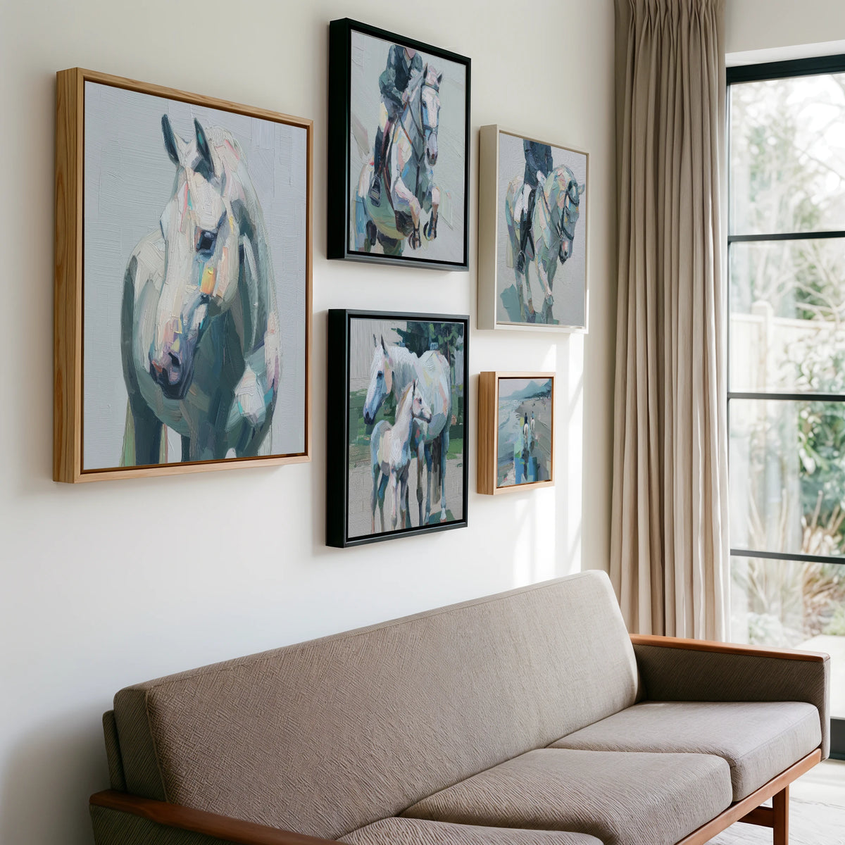 Gallery wall of art by Stella Waverly