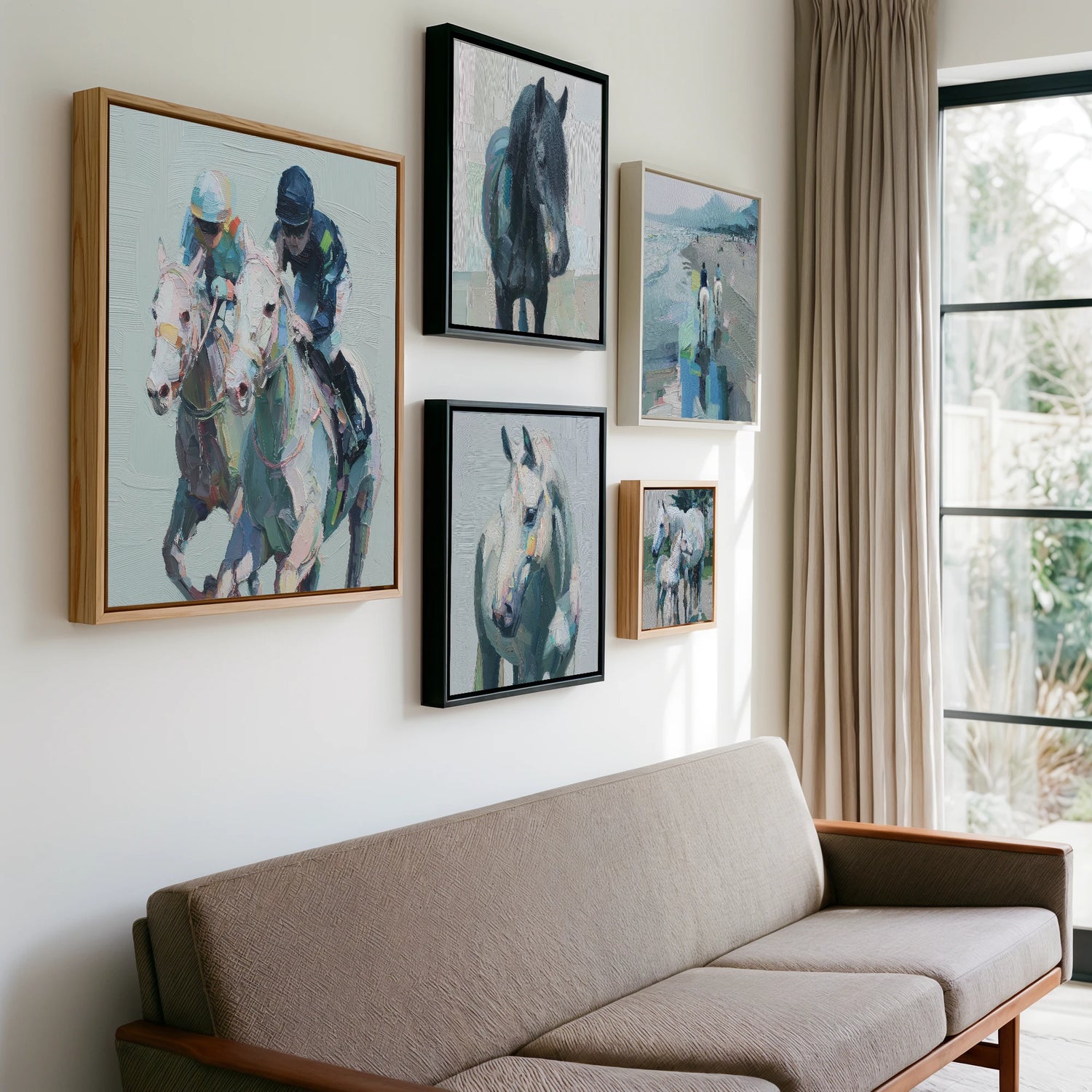 Gallery wall of art by Stella Waverly