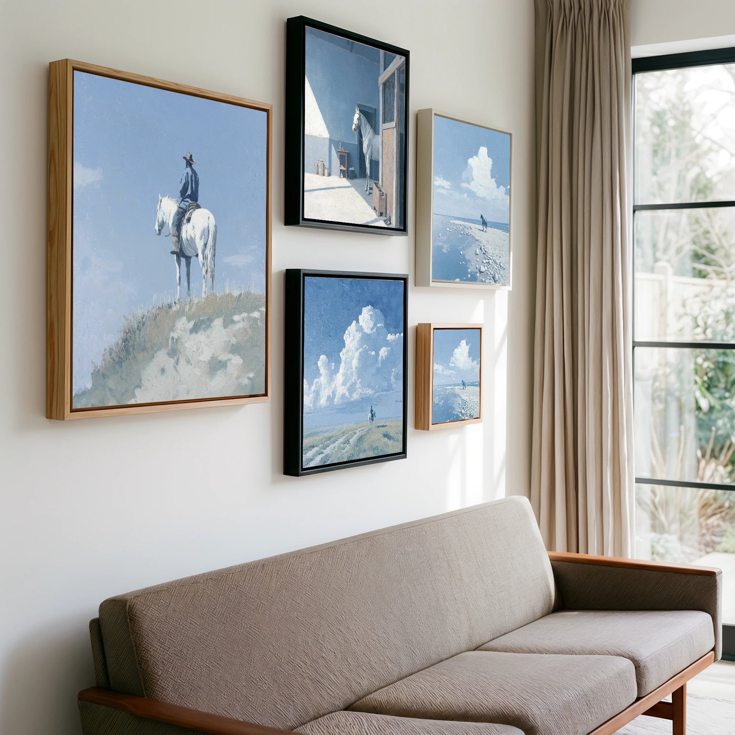 Gallery wall of art by Oscar Pendleton