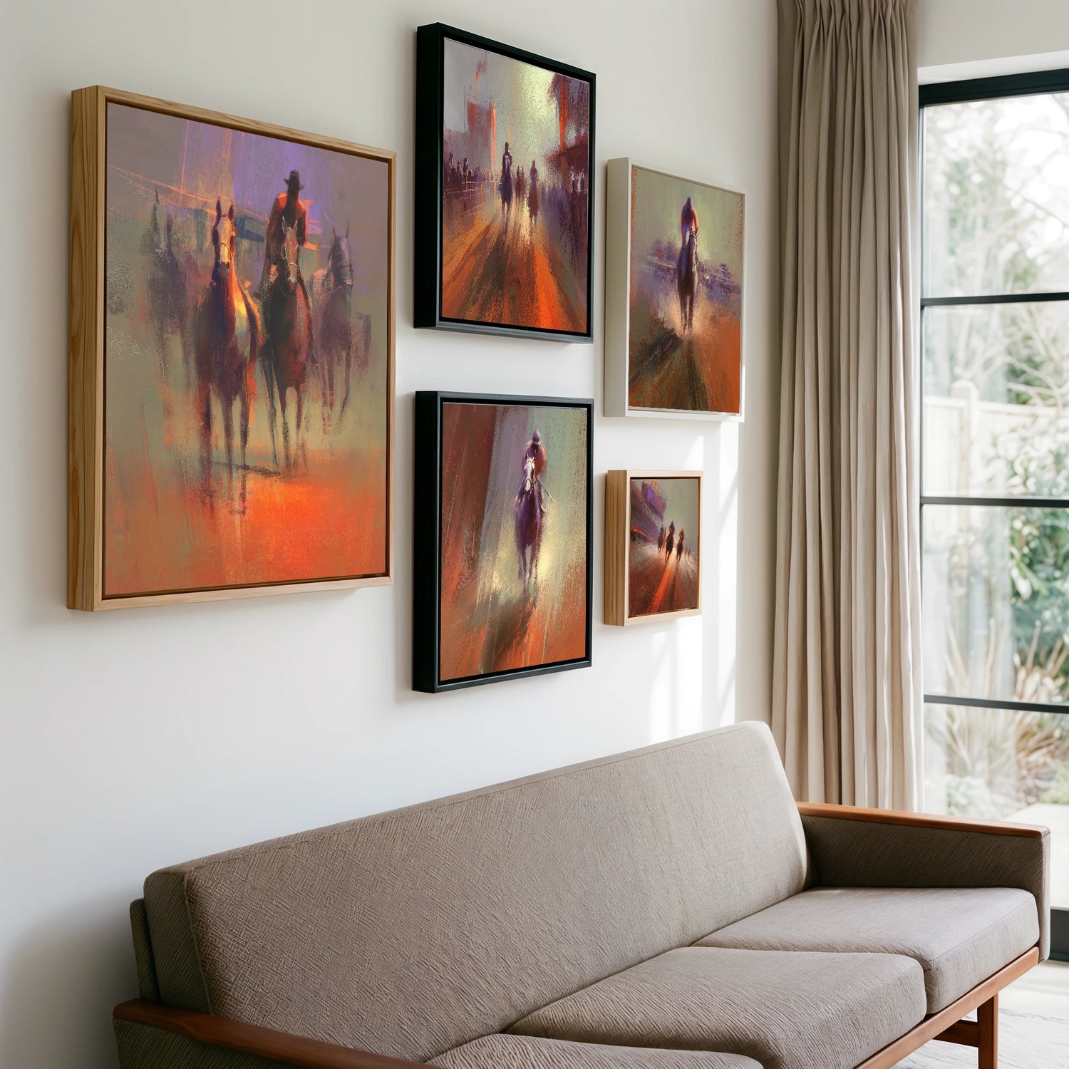 Gallery wall of art by Rupert Kingsley