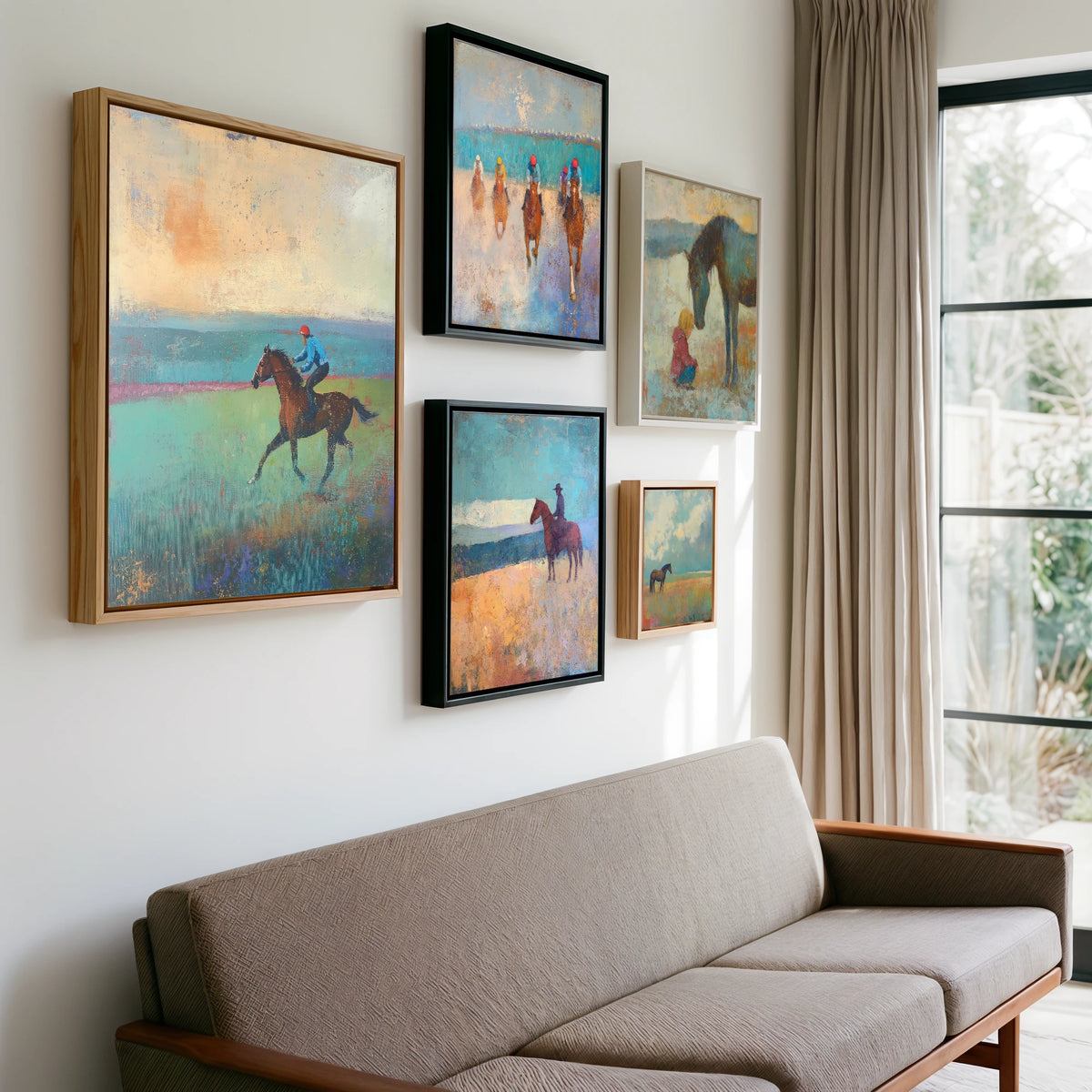 Gallery wall of art by Benedict Croft
