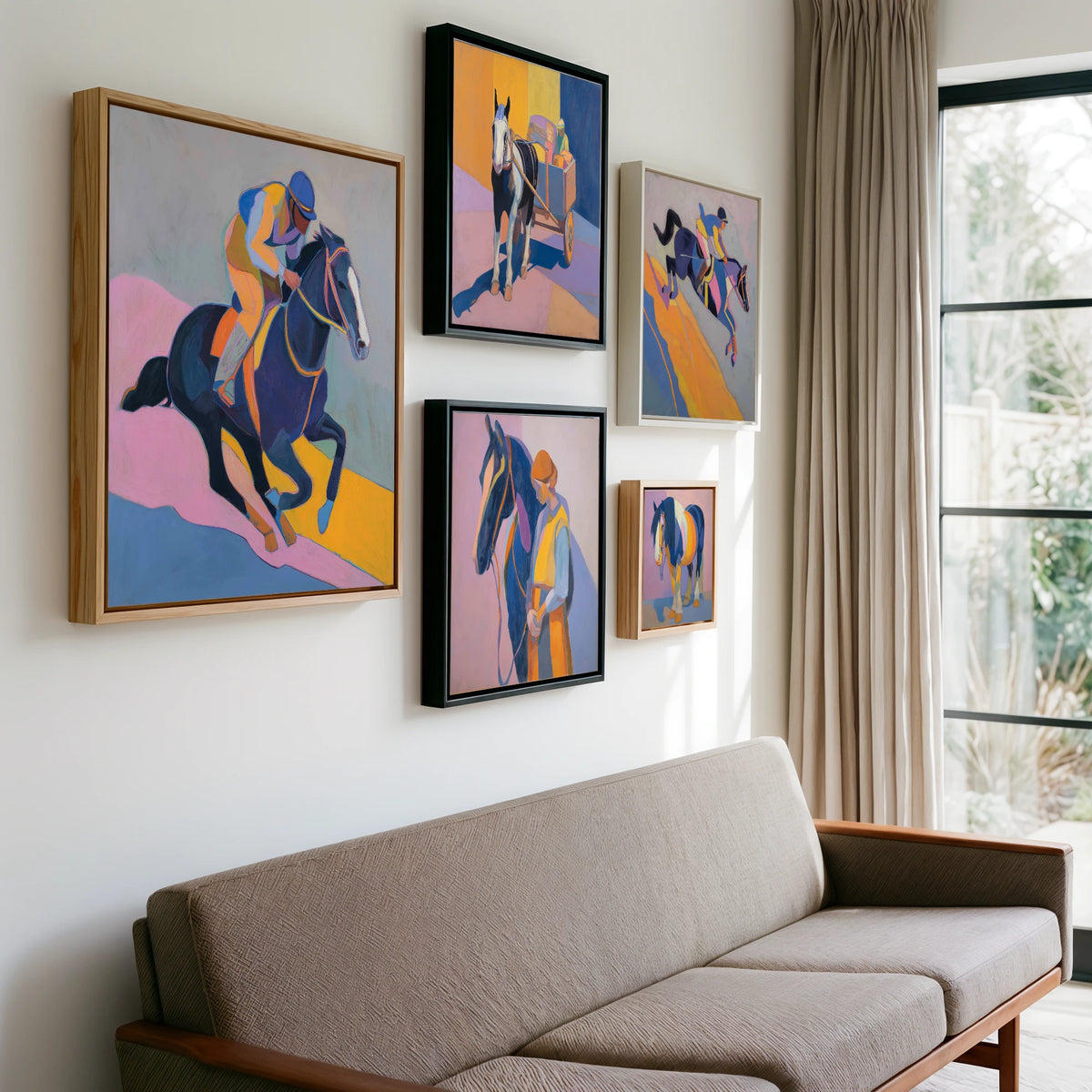 Gallery wall of art by Helena Ashby