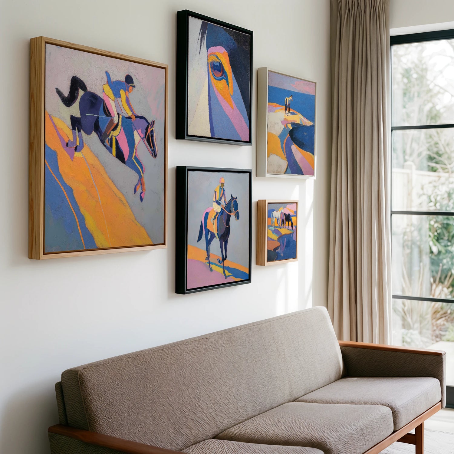 Gallery wall of art by Helena Ashby