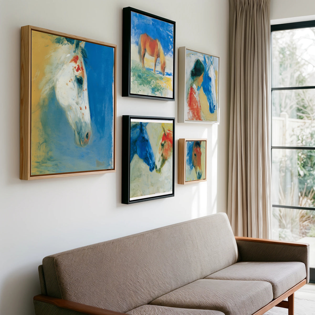 Gallery wall of art by Emile Goddard