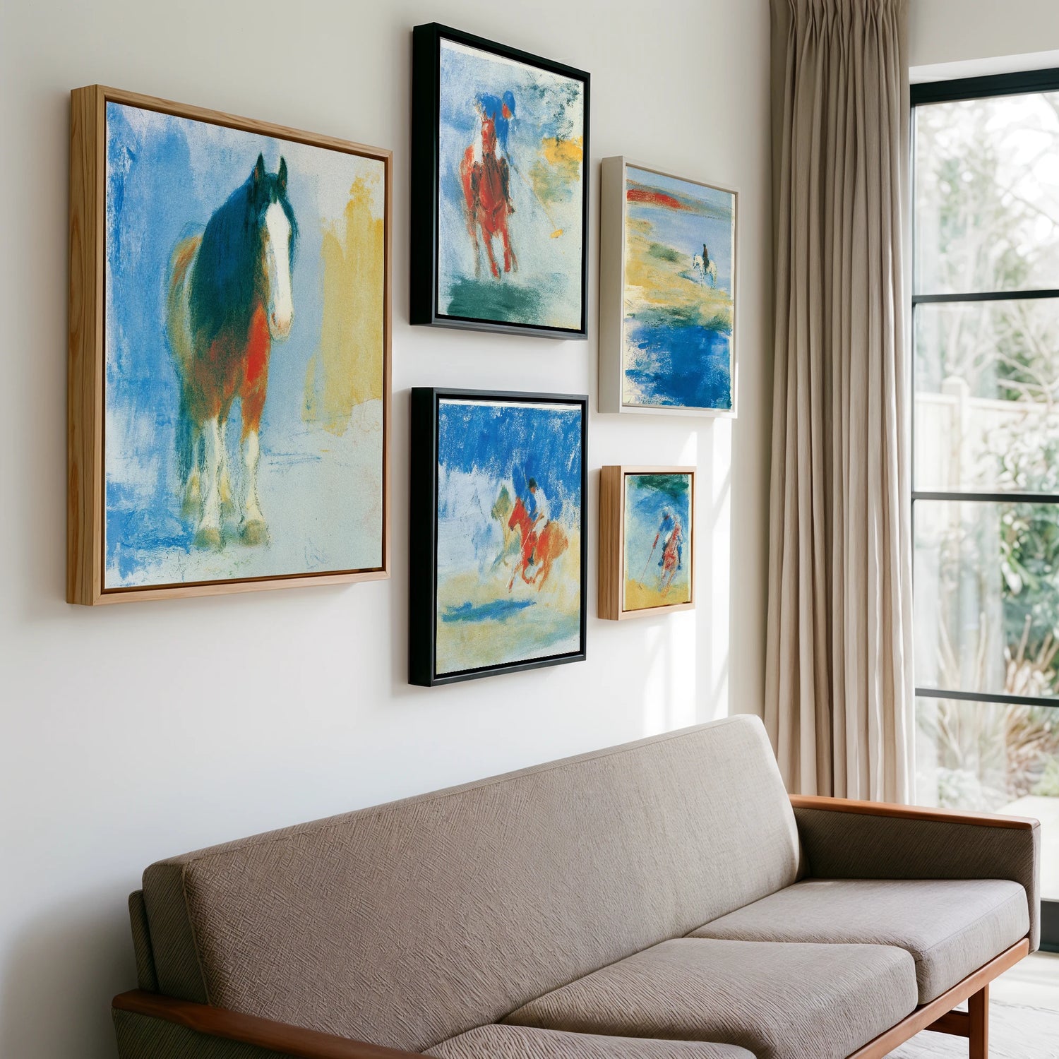 Gallery wall of art by Emile Goddard