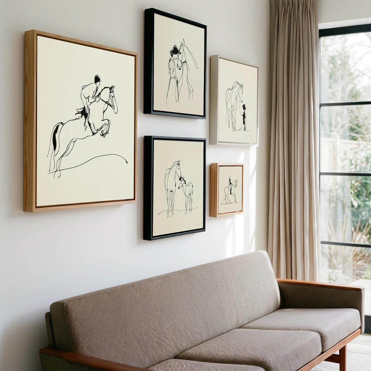 Gallery wall of art by Penelope Fox