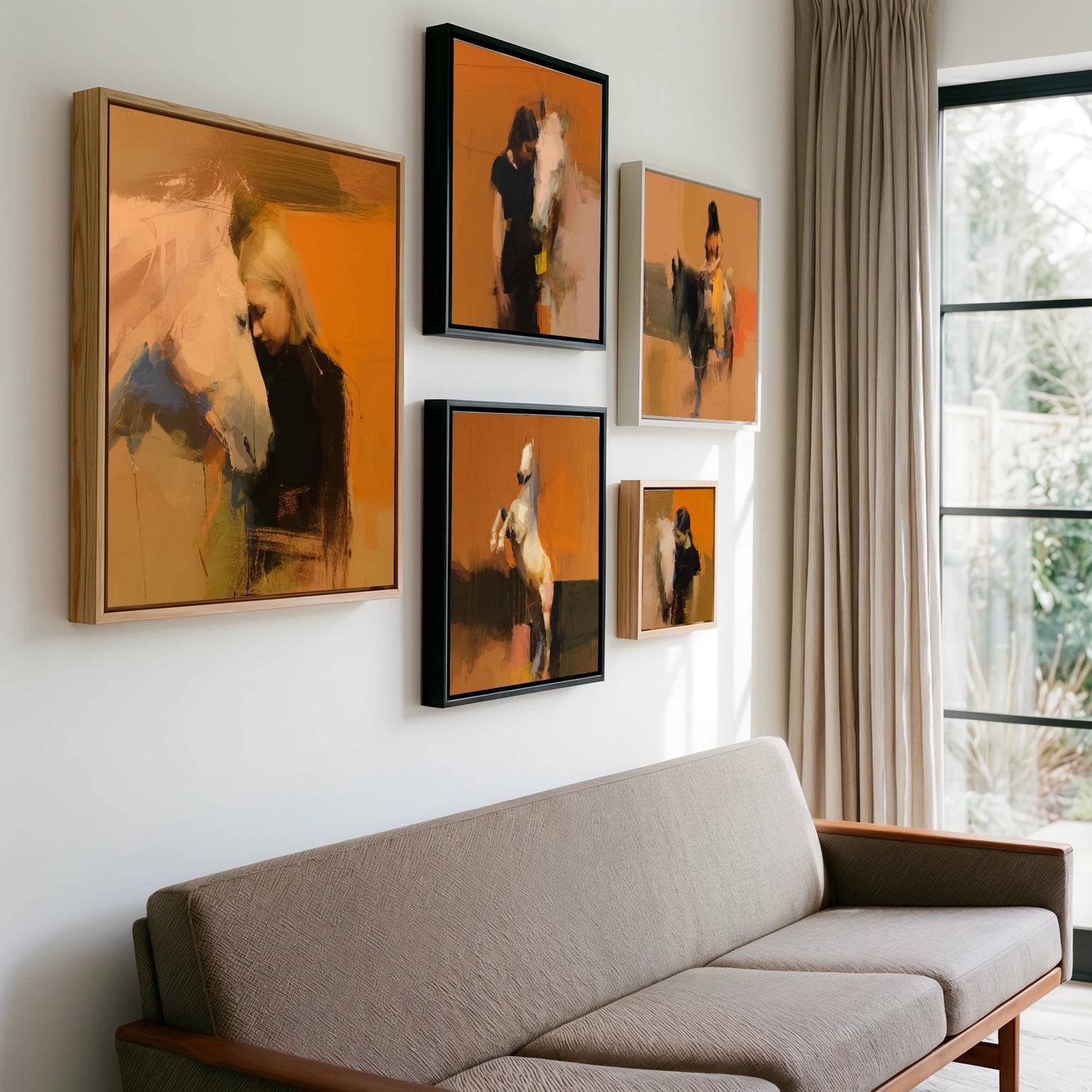 Gallery wall of art by Valerie Stone