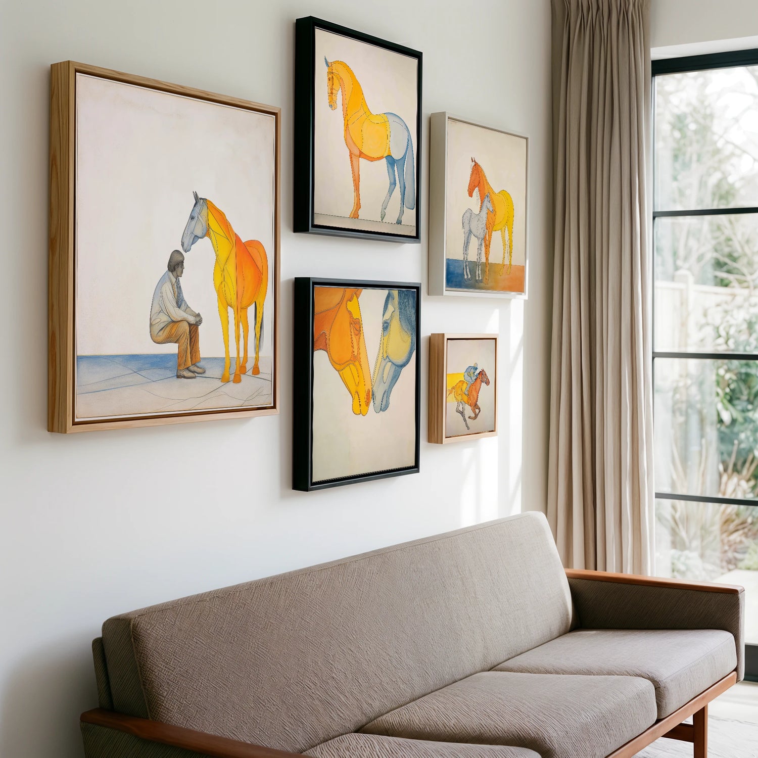 Gallery wall of art by Cordelia Stanhope
