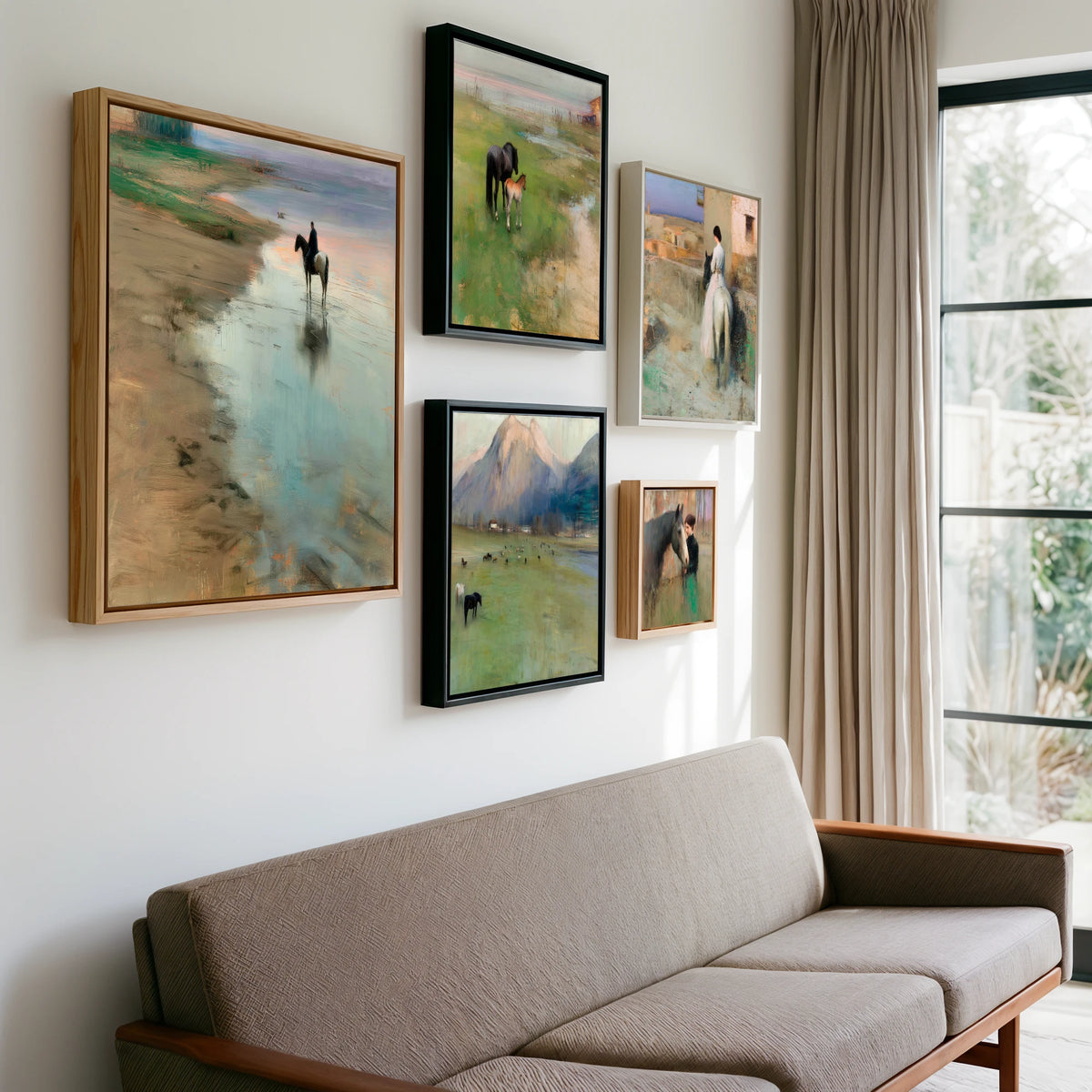 Gallery wall of art by Nathaniel Reed