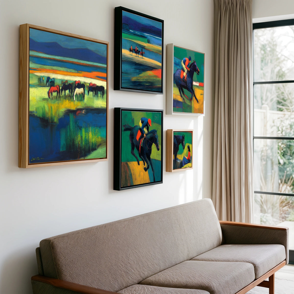Gallery wall of art by Lucius Merrick