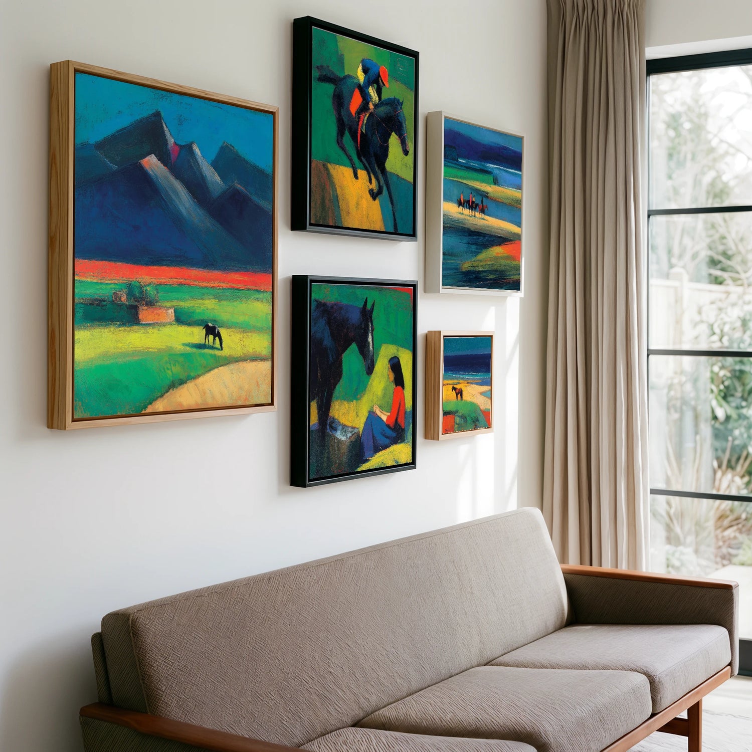 Gallery wall of art by Lucius Merrick