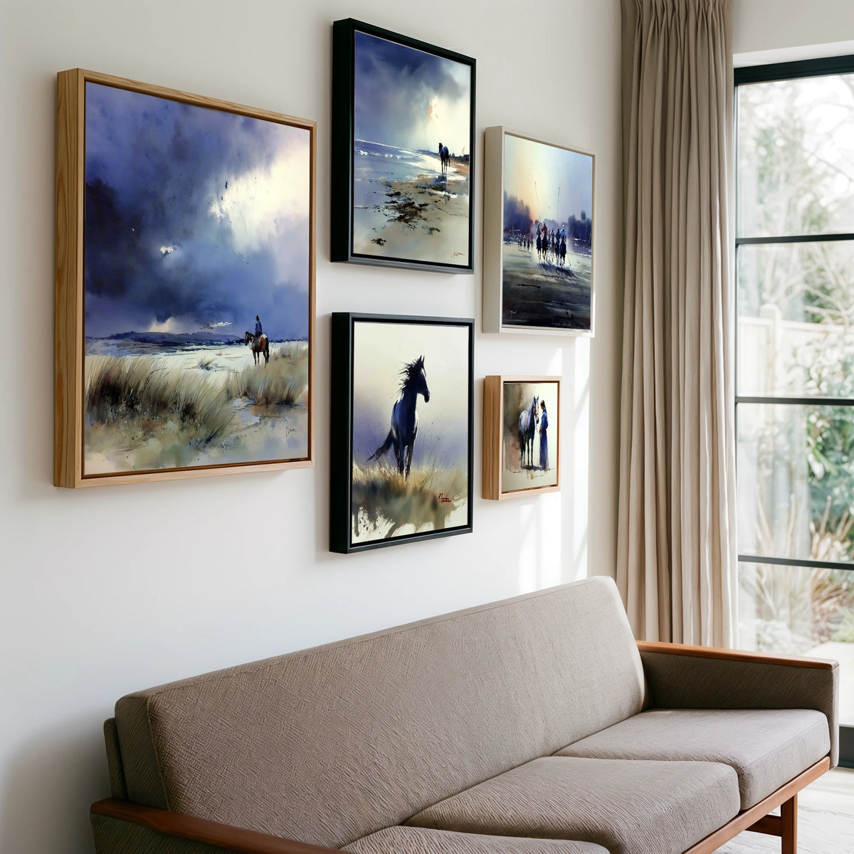 Gallery wall of art by Eleanor Brooks