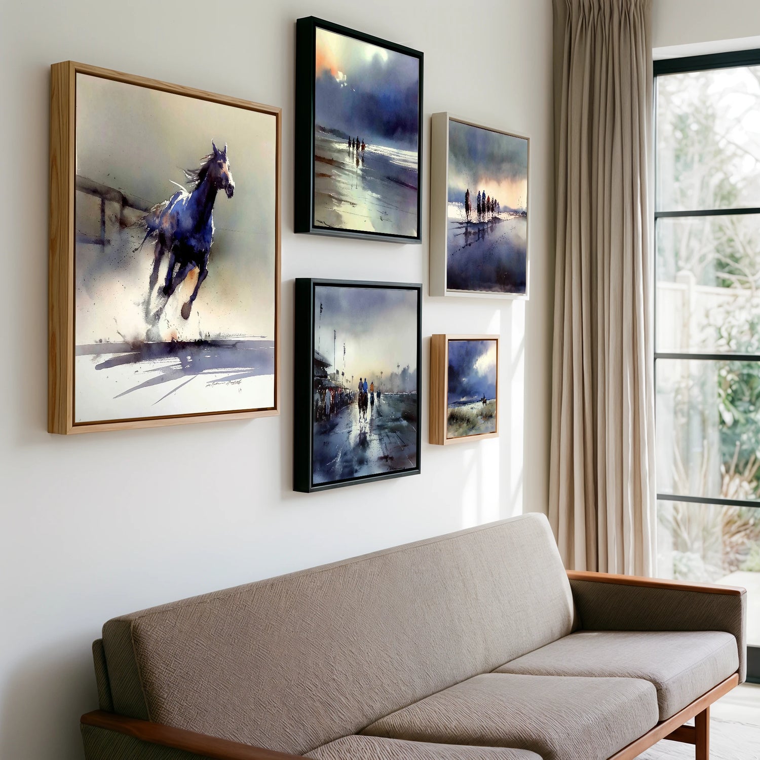 Gallery wall of art by Eleanor Brooks