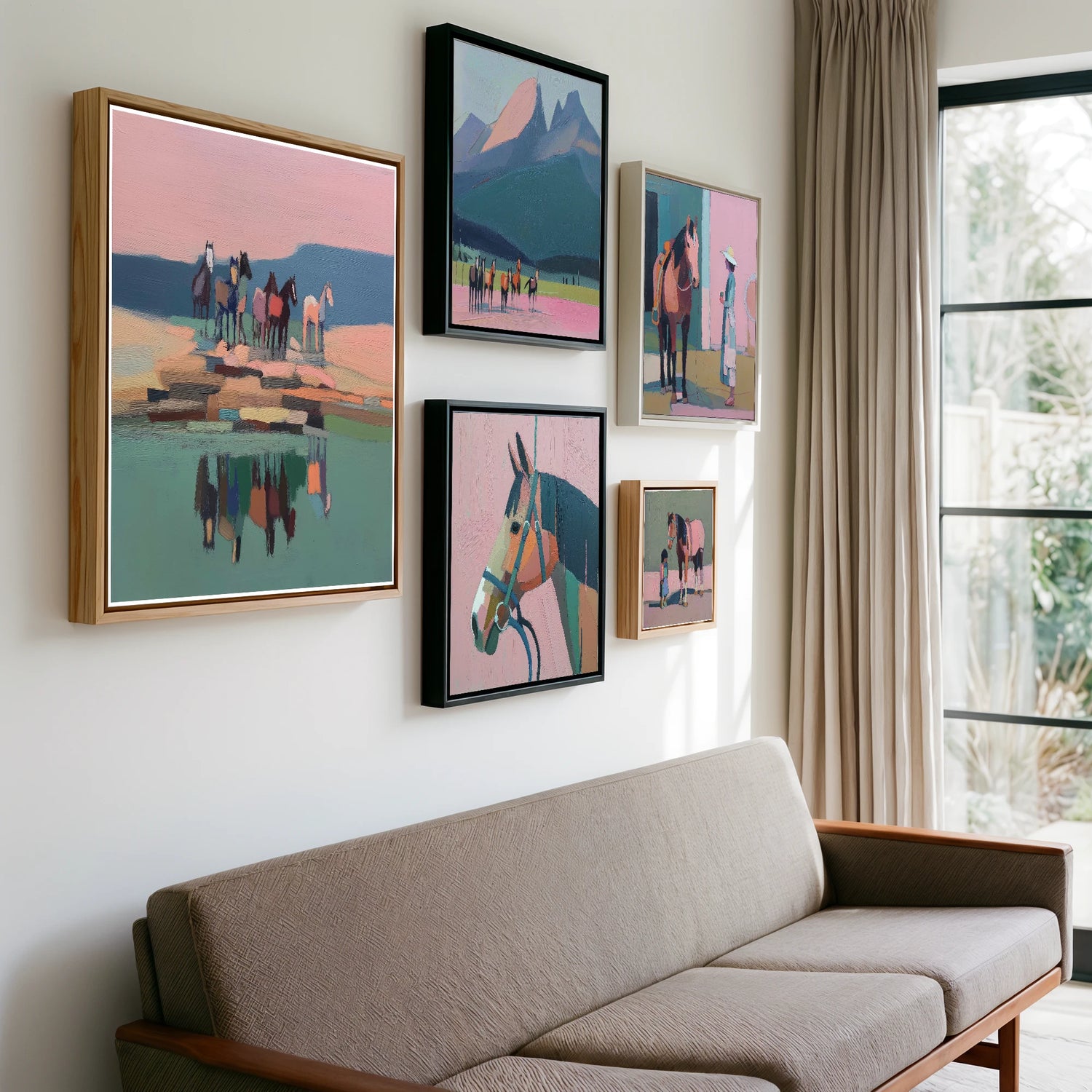Gallery wall of art by Diana Sutherland
