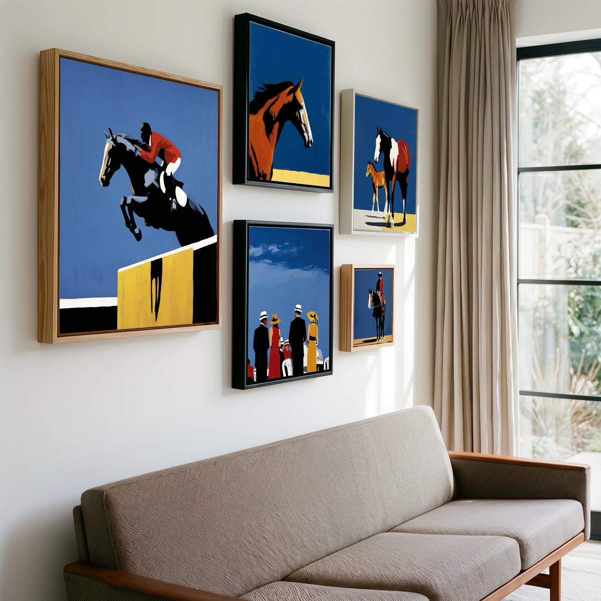 Gallery wall of art by Vivienne Hartley