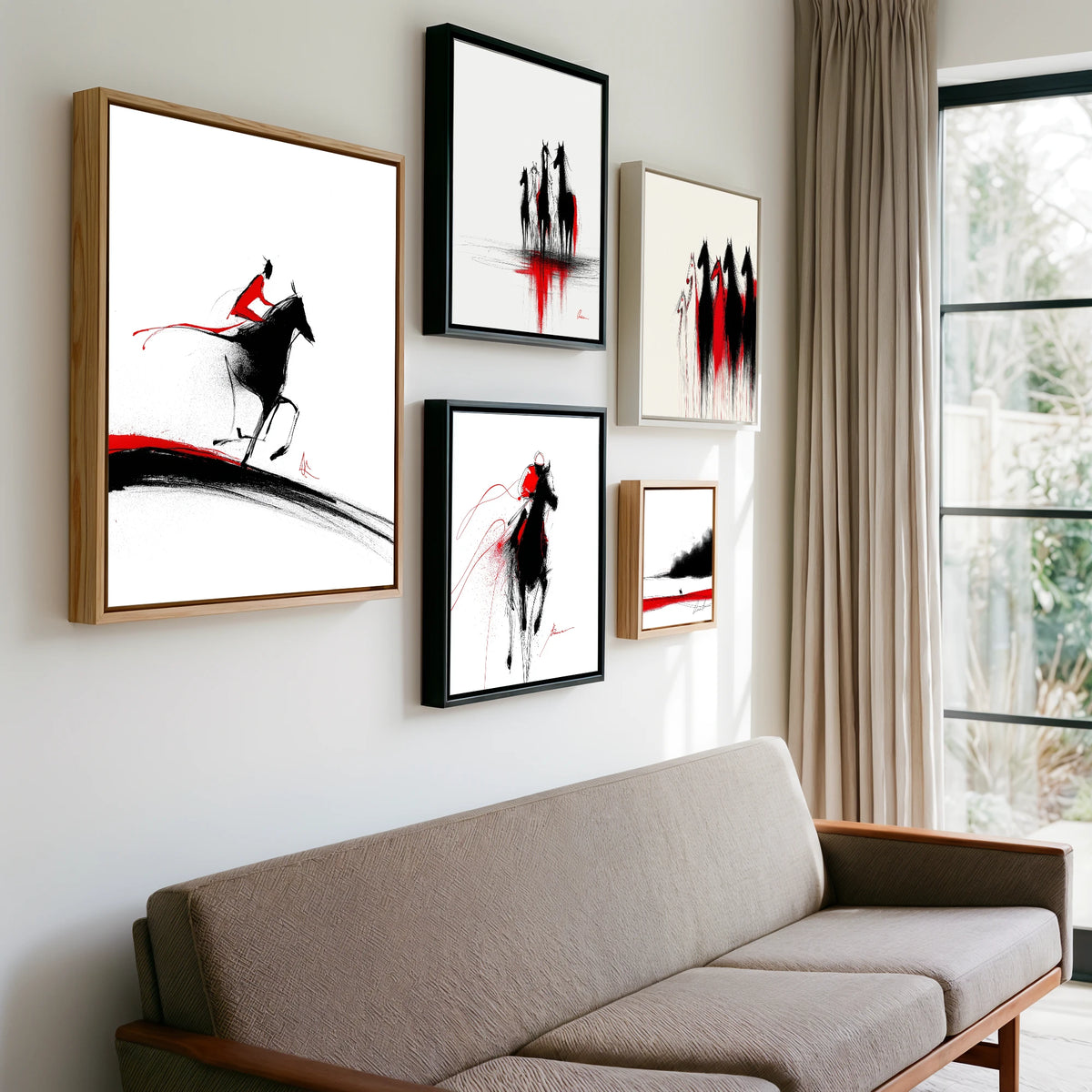 Gallery wall of art by Sebastian Vale