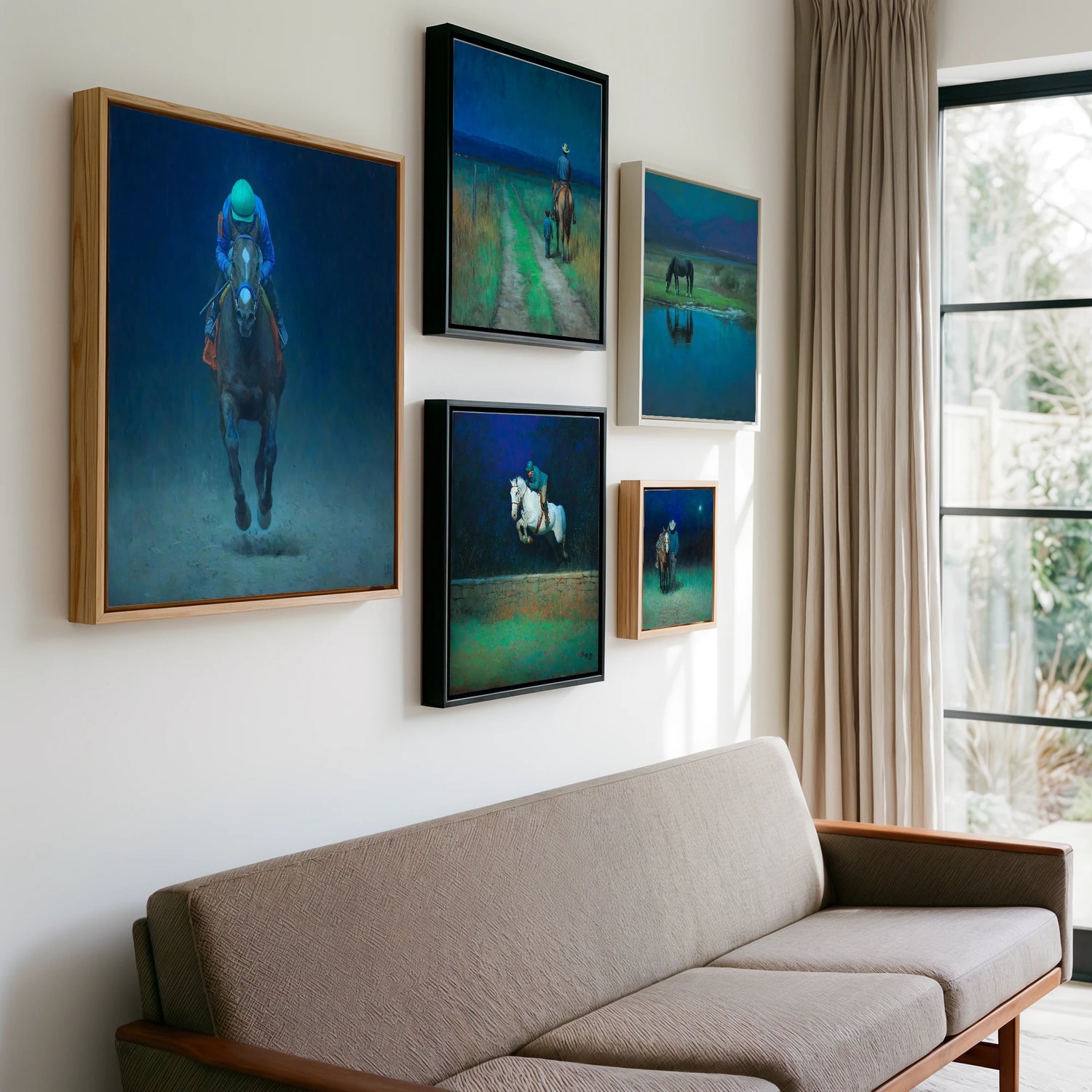 Gallery wall of art by Raymond Shaw