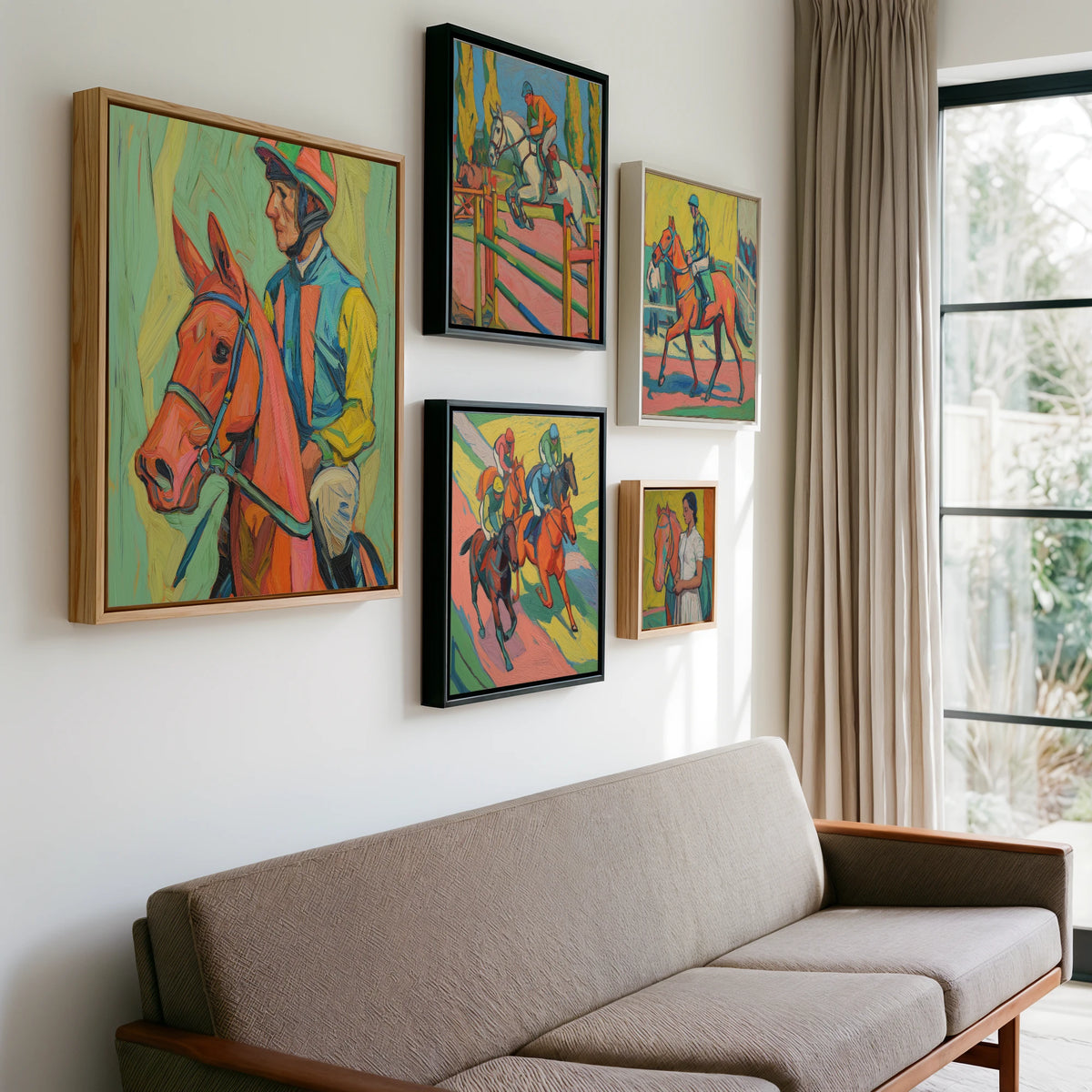 Gallery wall of art by Mirabel Carlyle