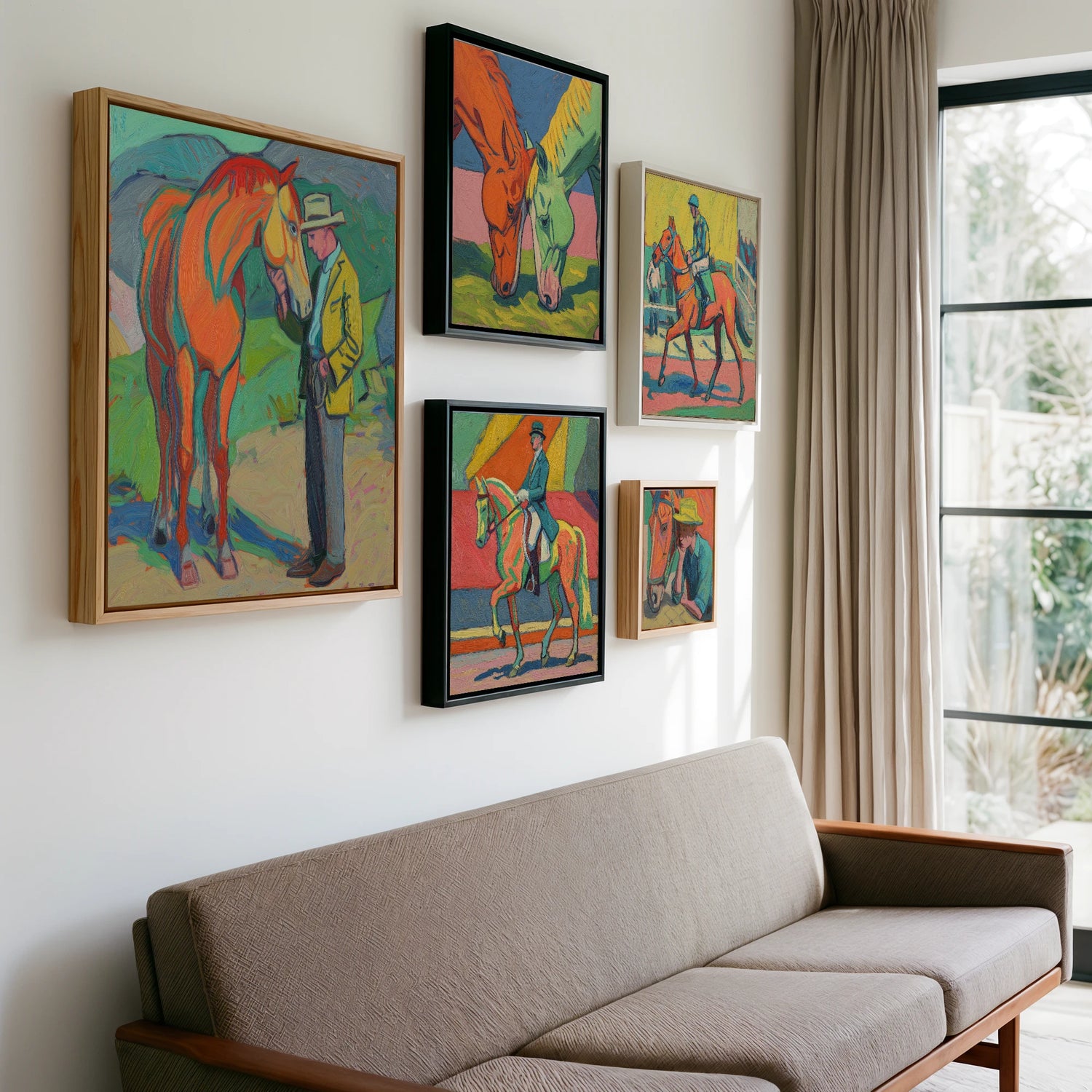 Gallery wall of art by Mirabel Carlyle