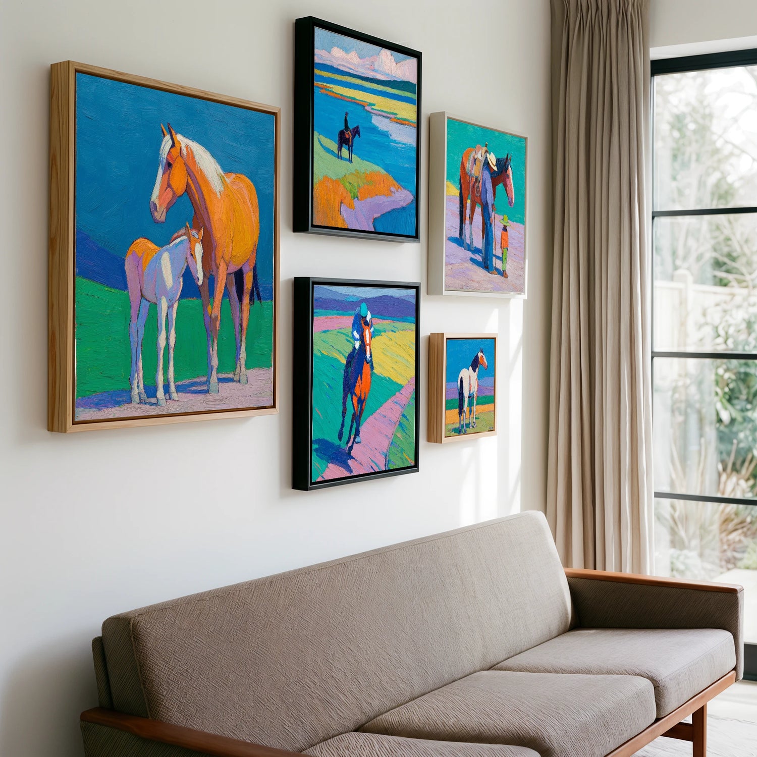 Gallery wall of art by Marshall Davies
