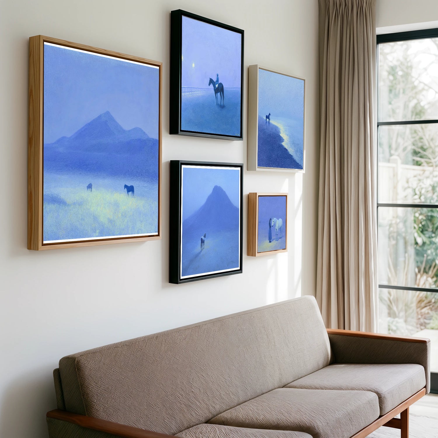 Gallery wall of art by Marguerite de Winter