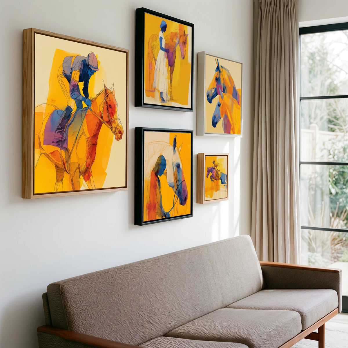 Gallery wall of art by Tobias Blake