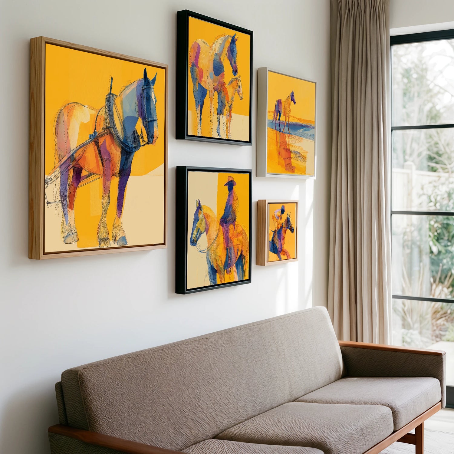 Gallery wall of art by Tobias Blake