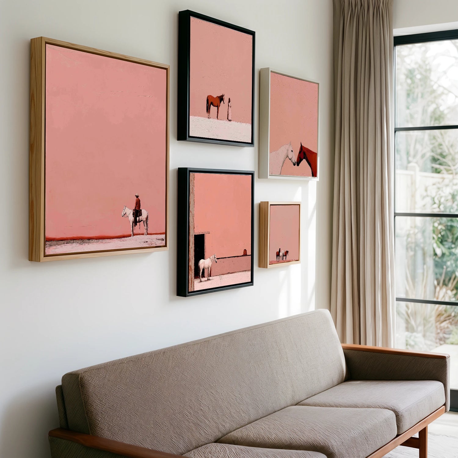 Gallery wall of art by Catherine Mercer