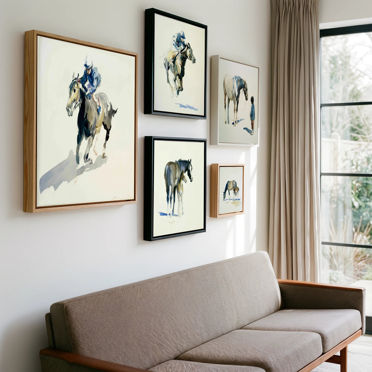 Gallery wall of art by Beatrice Langley