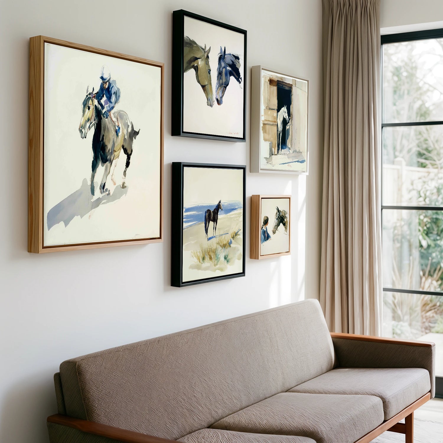 Gallery wall of art by Beatrice Langley